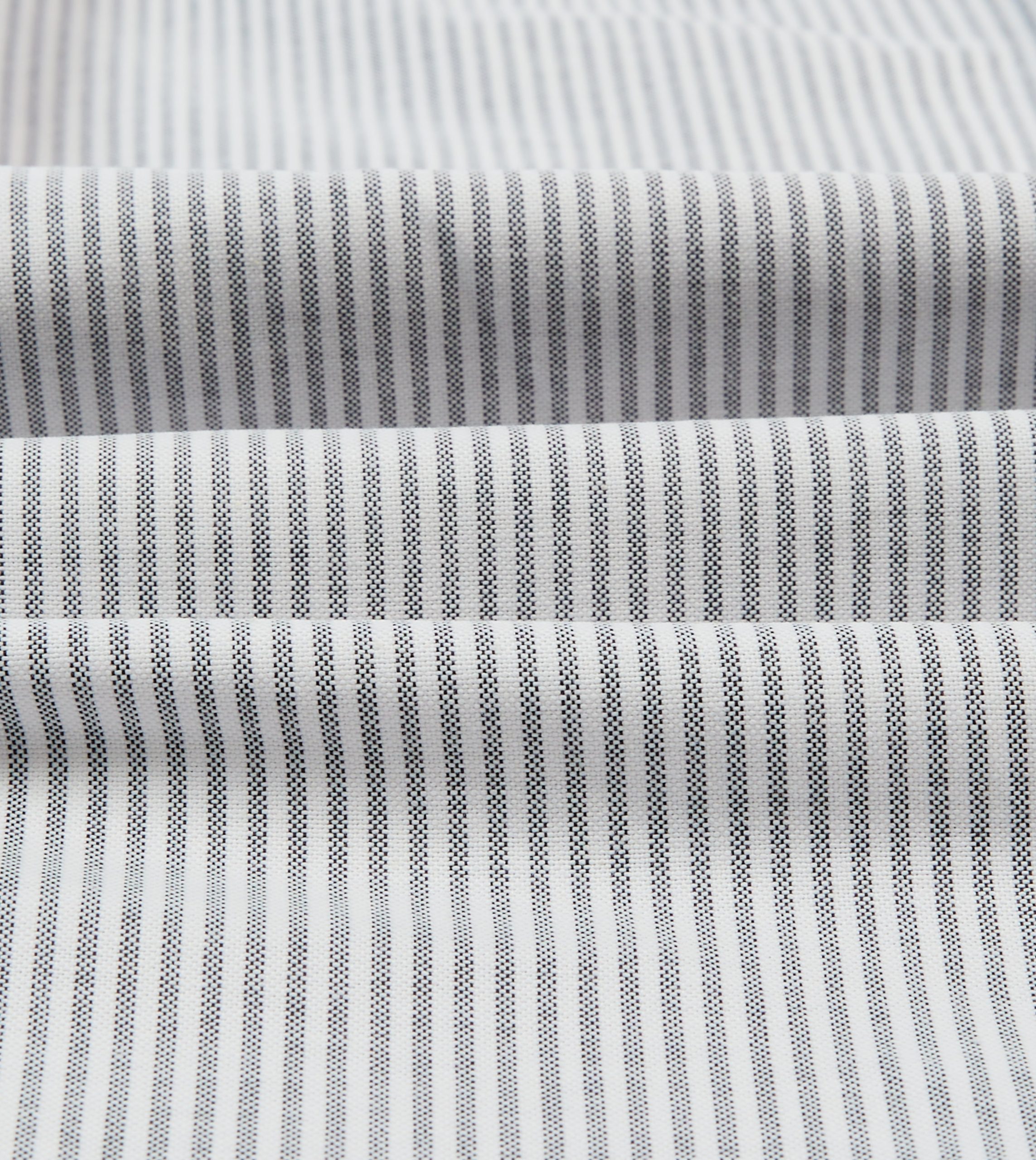 Black Ticking Stripe Cotton Oxford Cloth Button-Down Shirt - Image 2