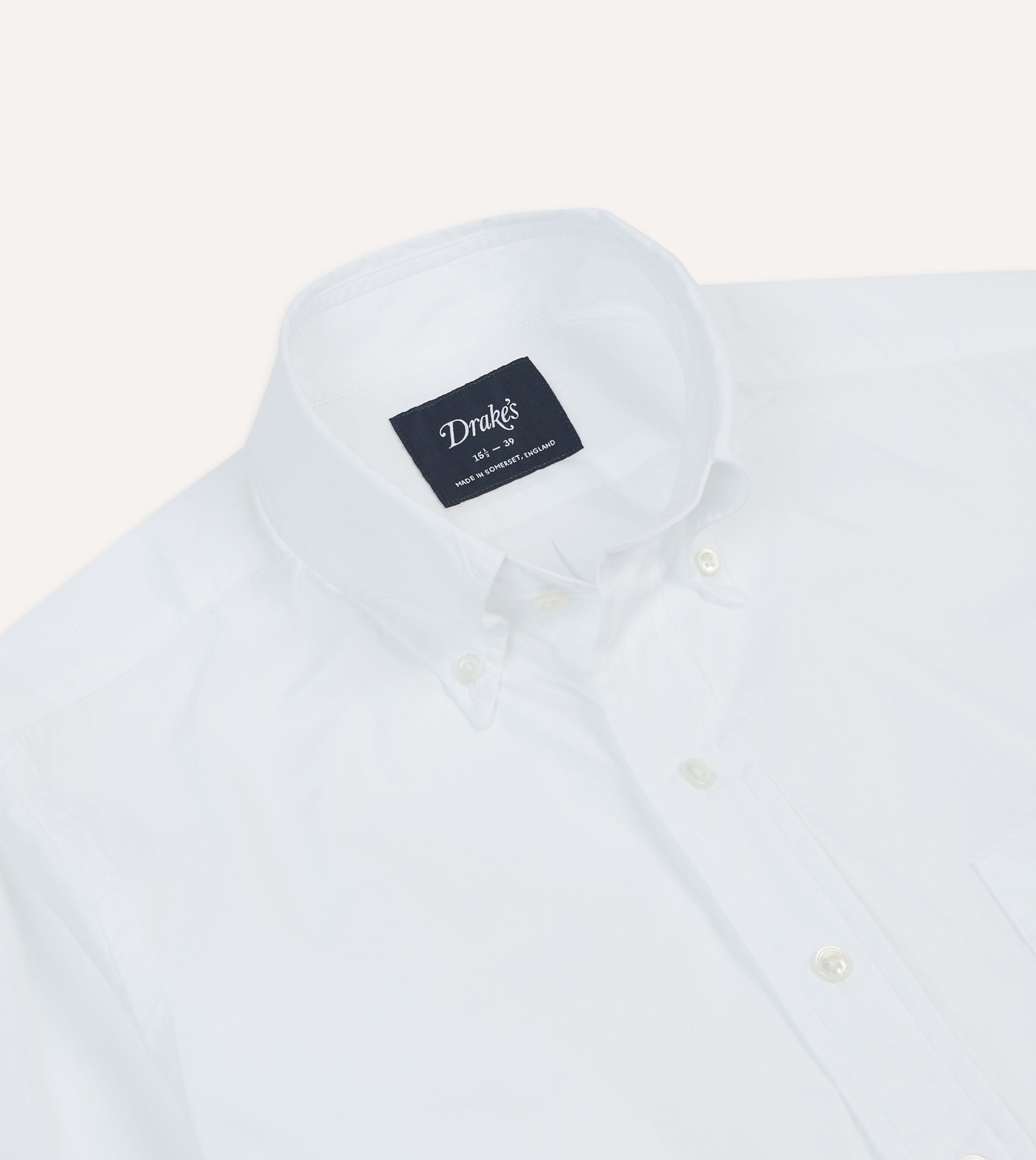 White Cotton Pocket Poplin Button-Down Shirt - Image 3