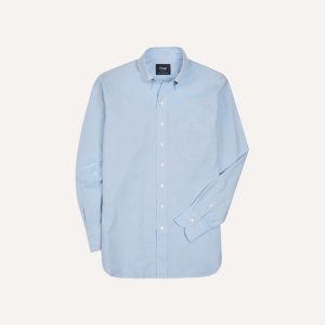 Blue Pinpoint Oxford Cotton Cloth Button-Down Shirt