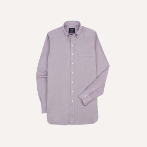 Lilac Pinpoint Oxford Cotton Cloth Button-Down Shirt