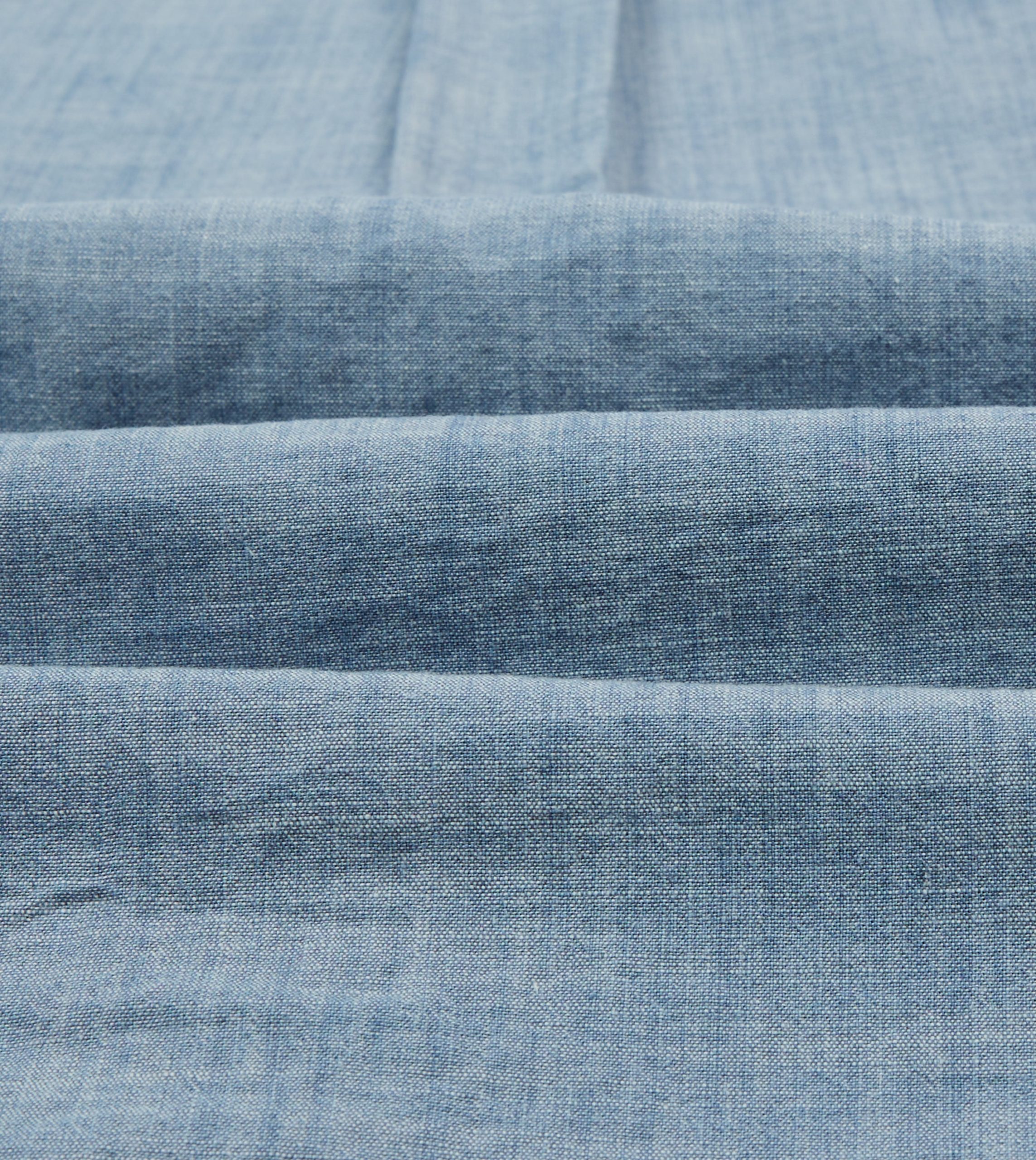 Light Blue Cotton Chambray Button-Down Shirt - Image 2