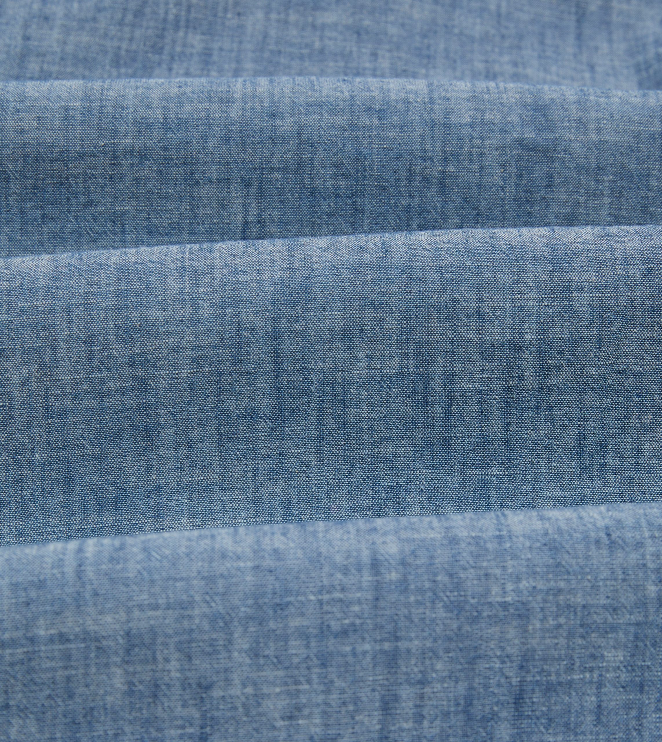 Blue Chambray Long Point Collar Shirt - Image 2