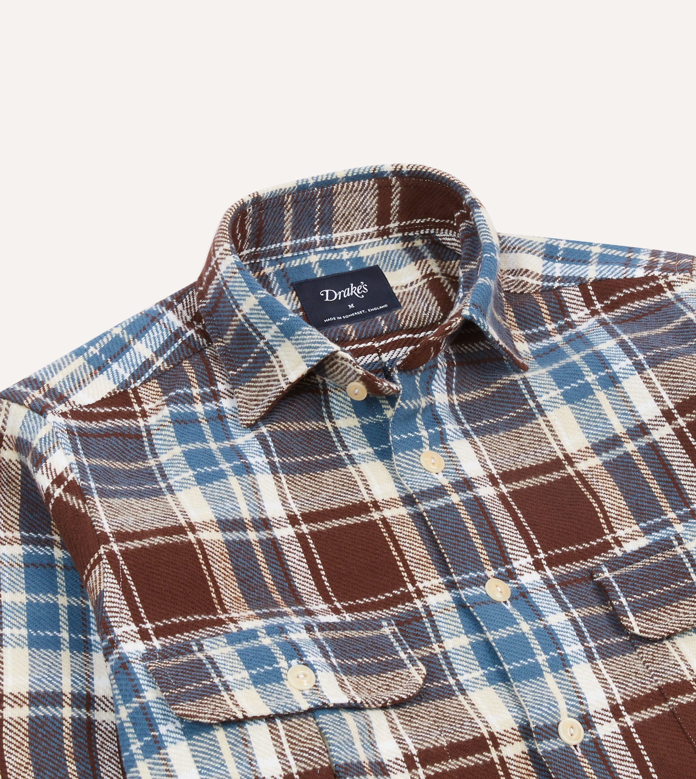 Blue Check Heavy Cotton Two-Pocket Work Shirt - Image 3