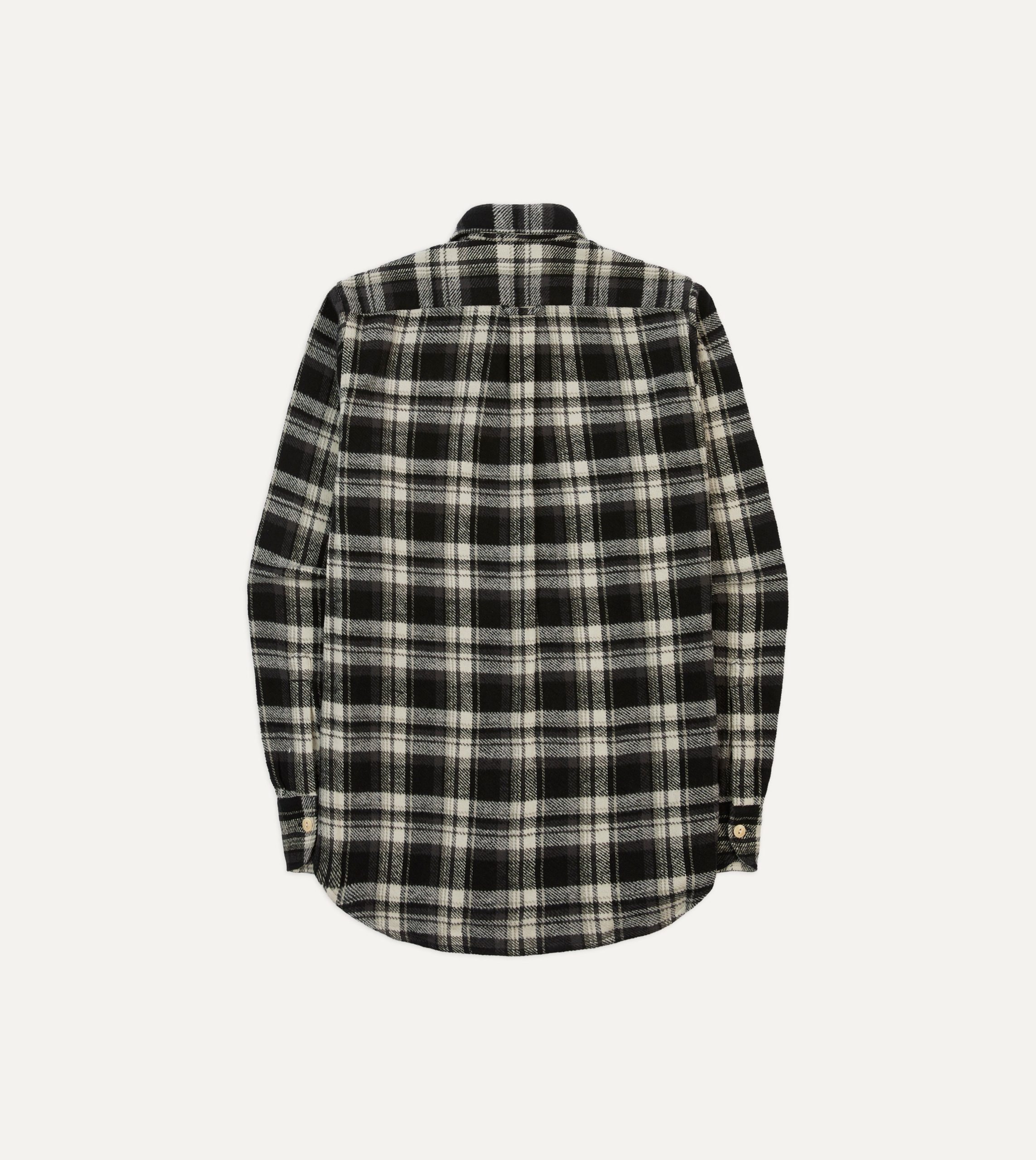 Drake's by A. Levine Black Check Cotton Two-Pocket Work Shirt - Image 6