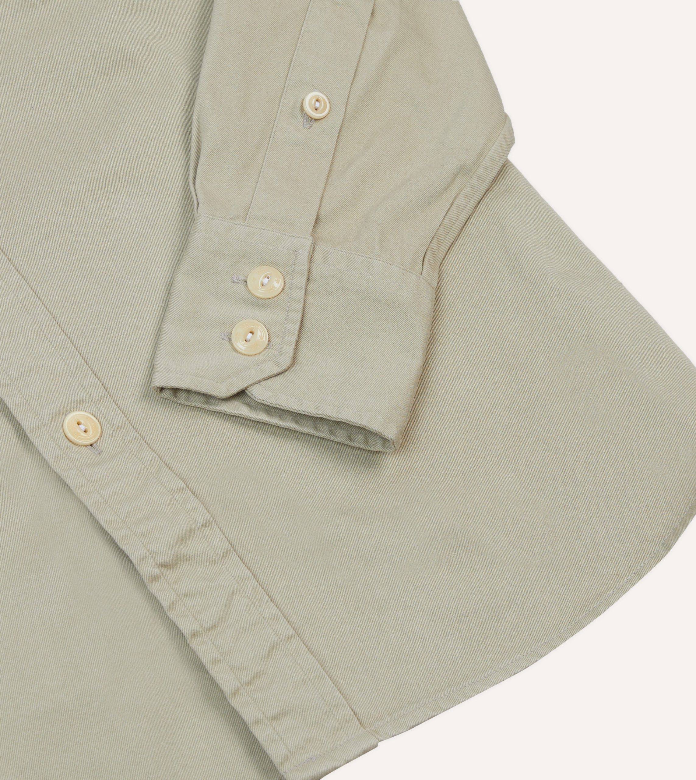 Stone Cotton Long Point Collar Work Shirt - Image 5