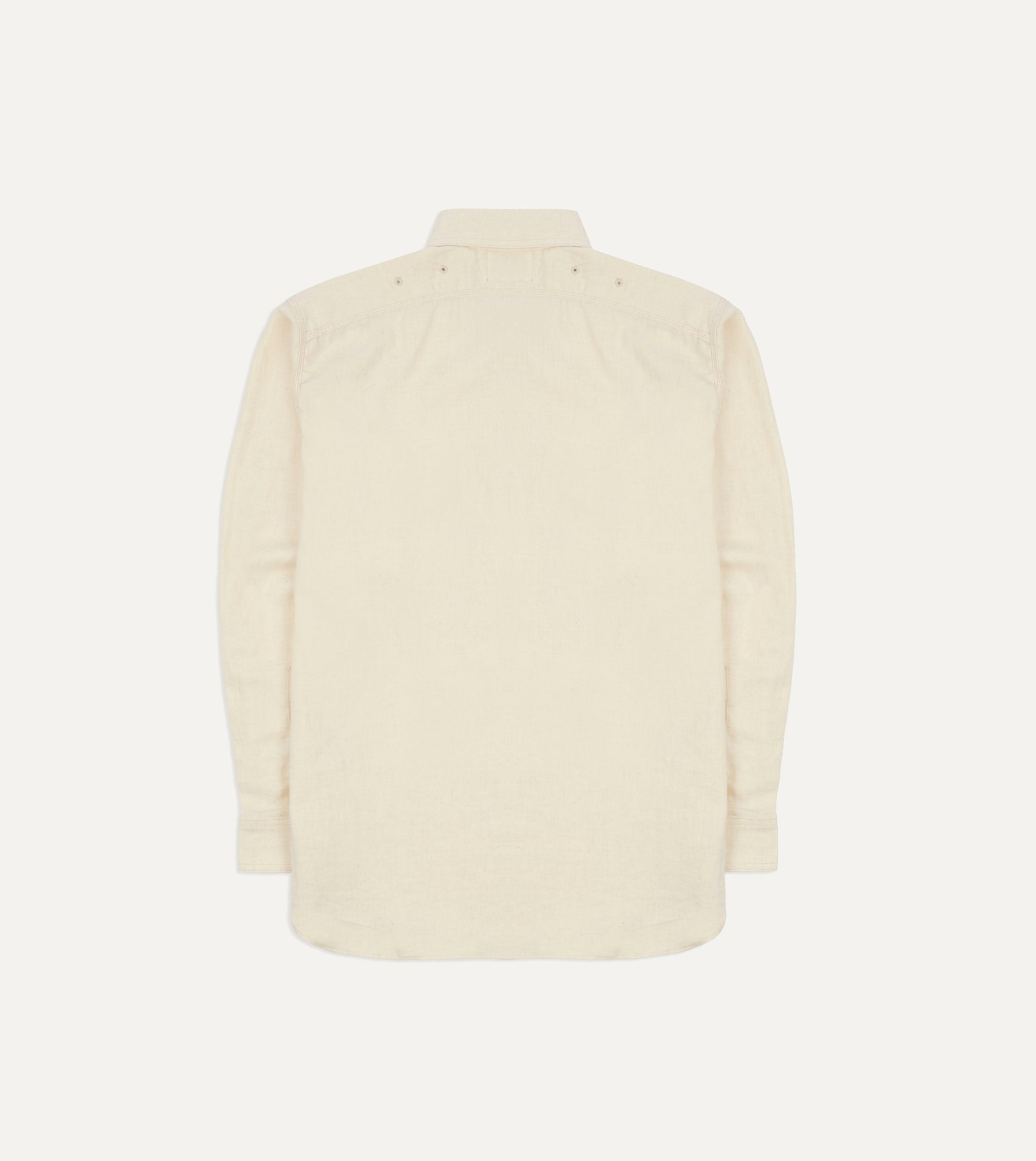 Big Yank '1920' Ecru Cotton-Linen Twill Flyer Shirt - Image 7