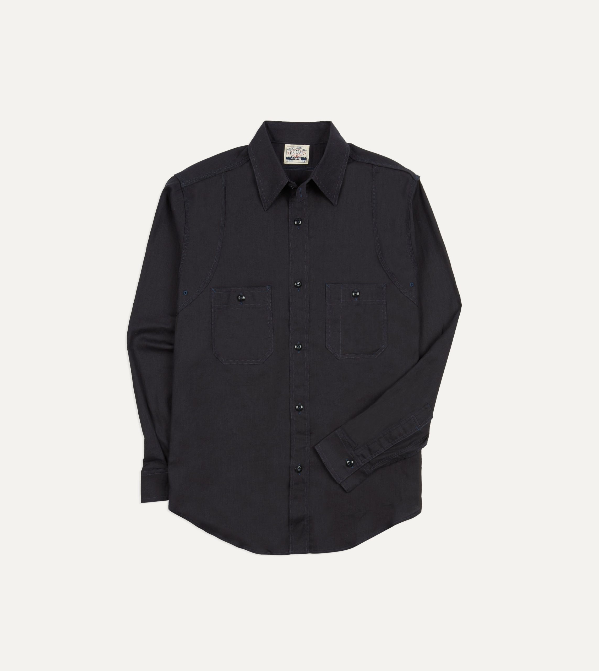 Big Yank '1920' Indigo Cotton-Linen Twill Flyer Shirt
