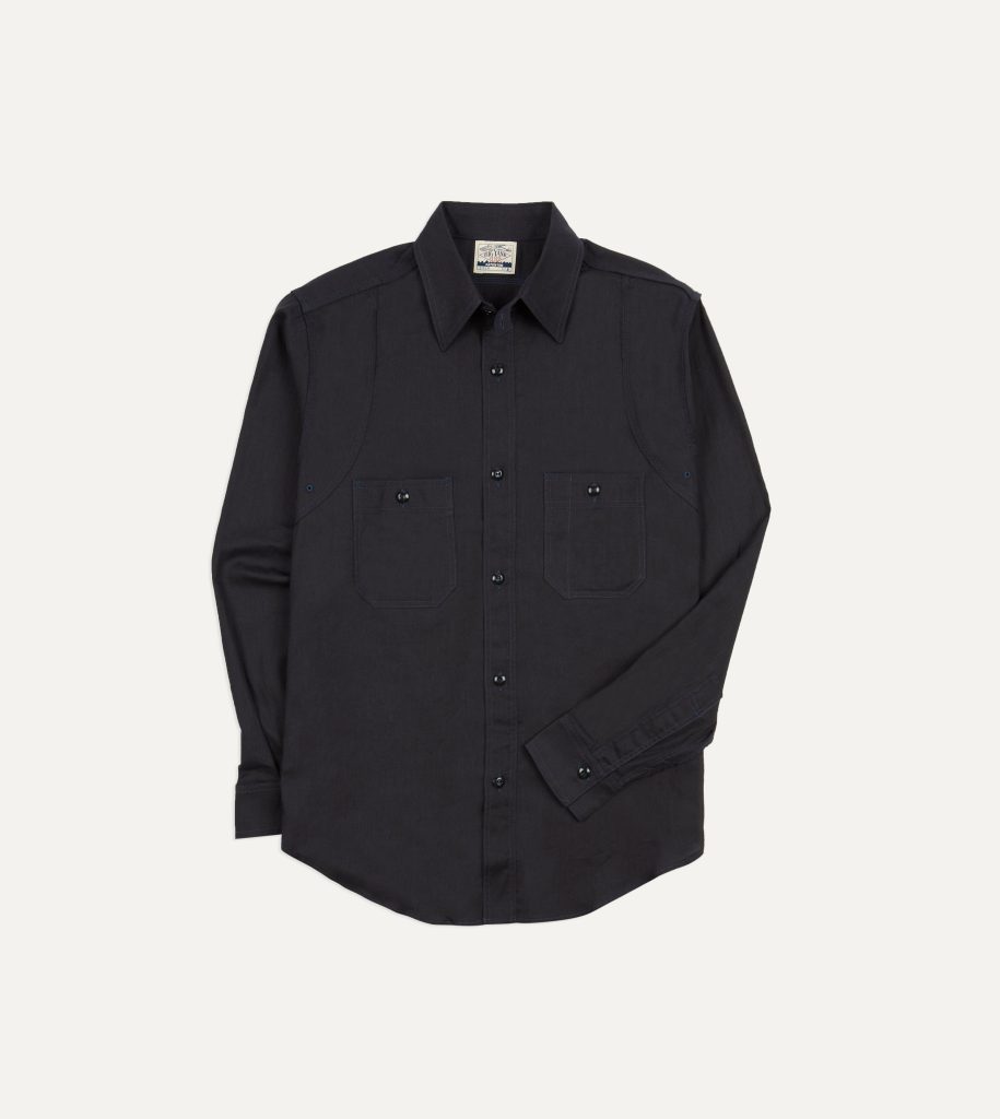 Big Yank '1920' Indigo Cotton-Linen Twill Flyer Shirt