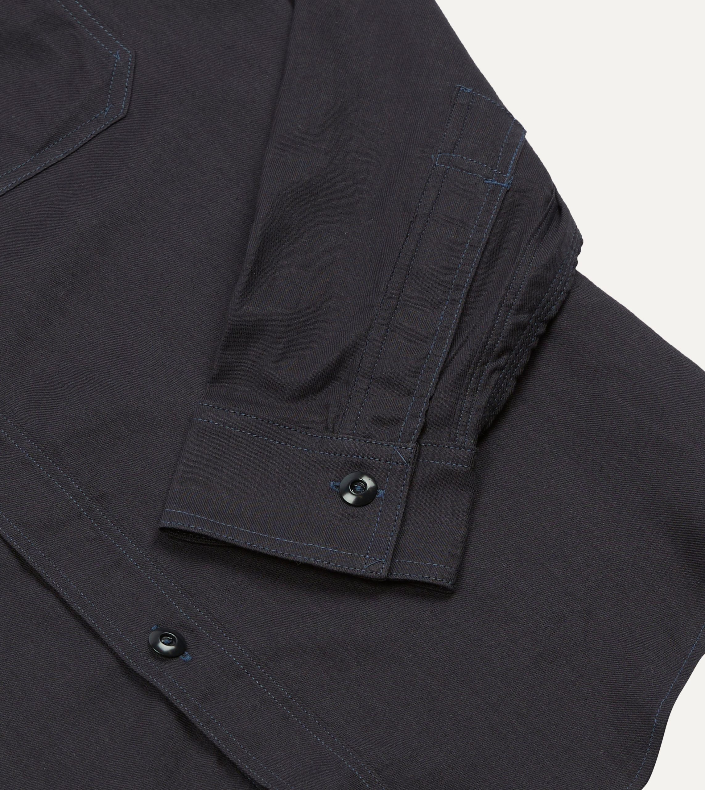 Big Yank '1920' Indigo Cotton-Linen Twill Flyer Shirt - Image 6