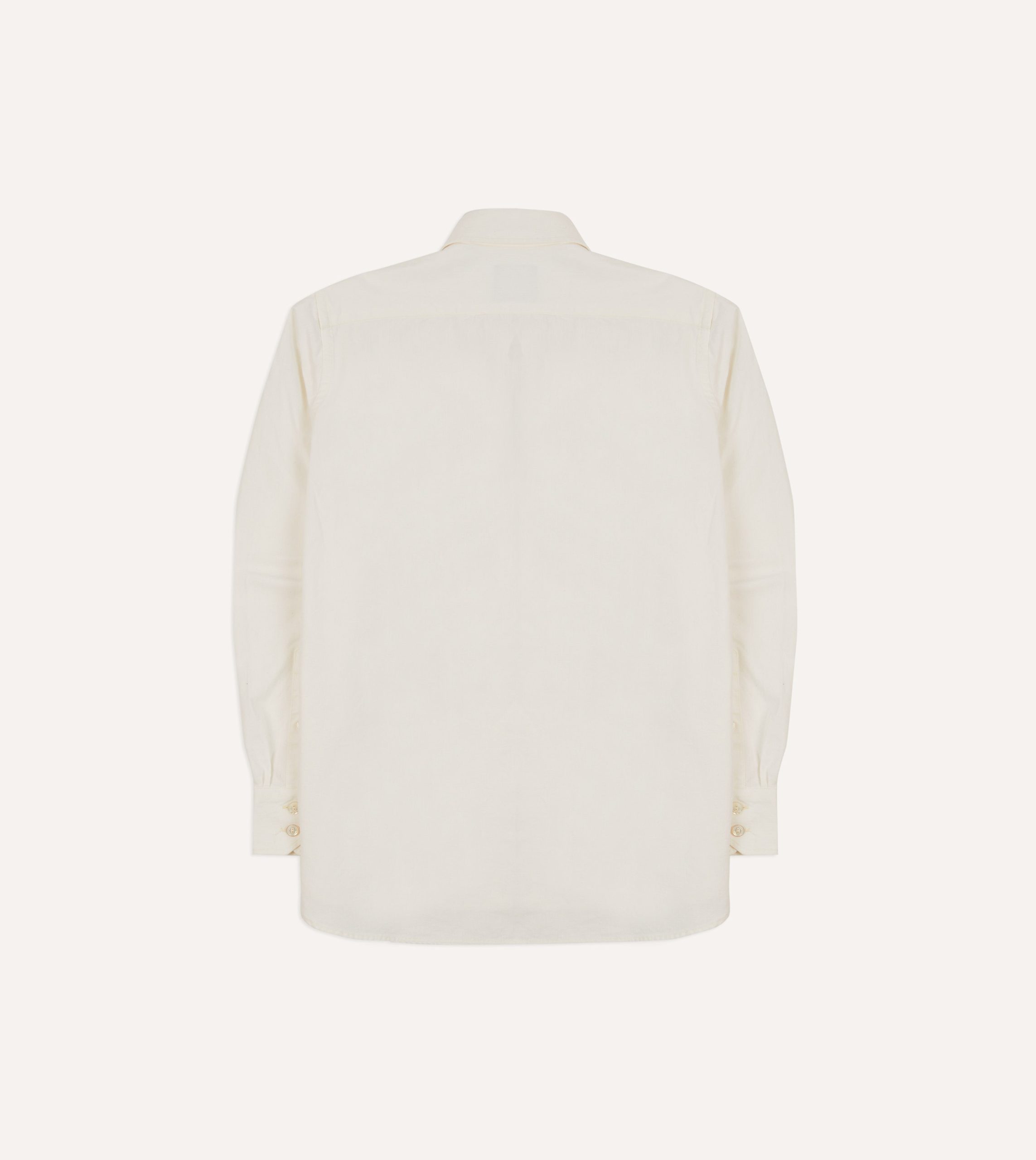 White Cotton Two-Pocket Work Shirt - Image 6