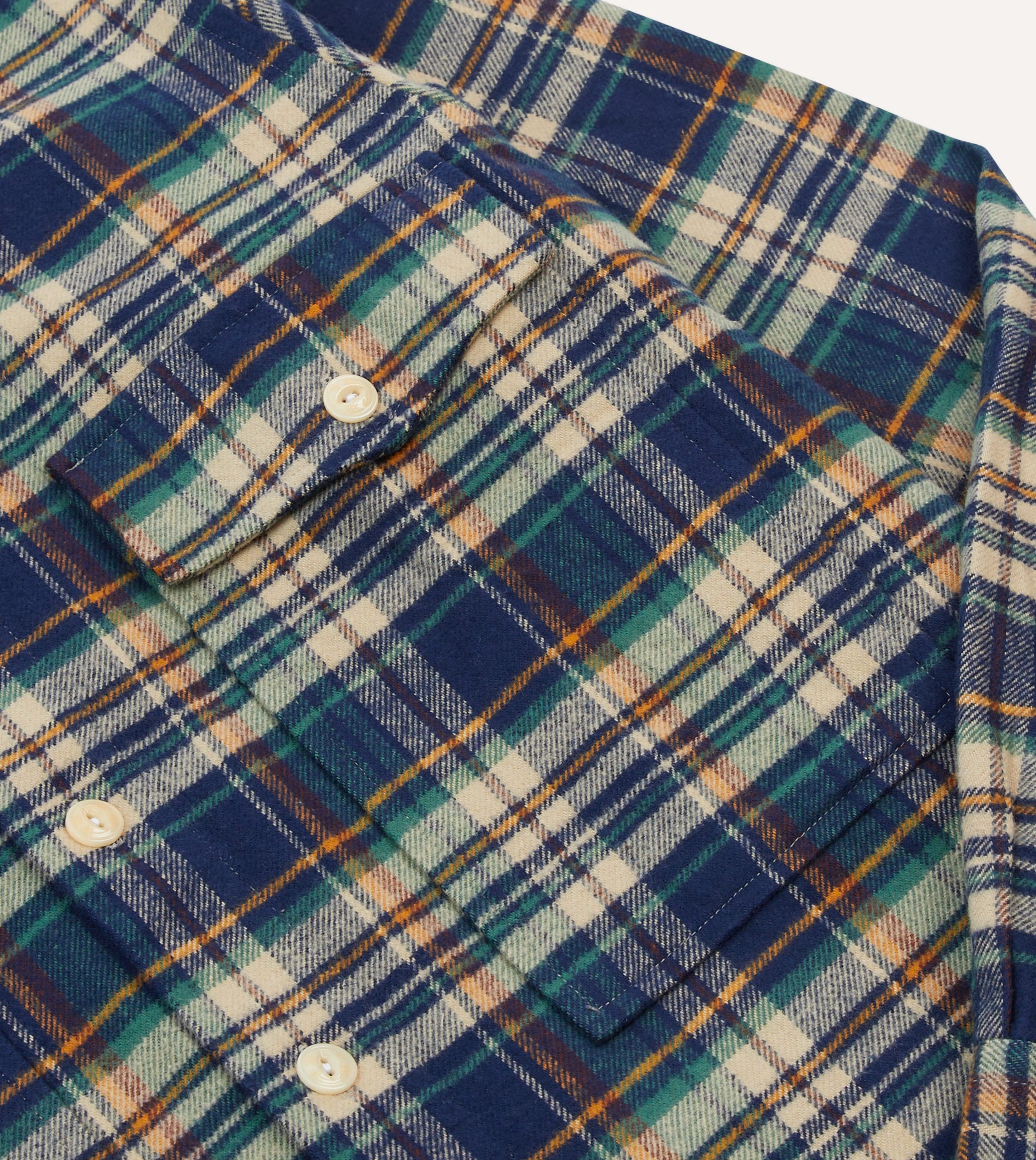Indigo Check Cotton Two-Pocket Work Shirt - Image 4