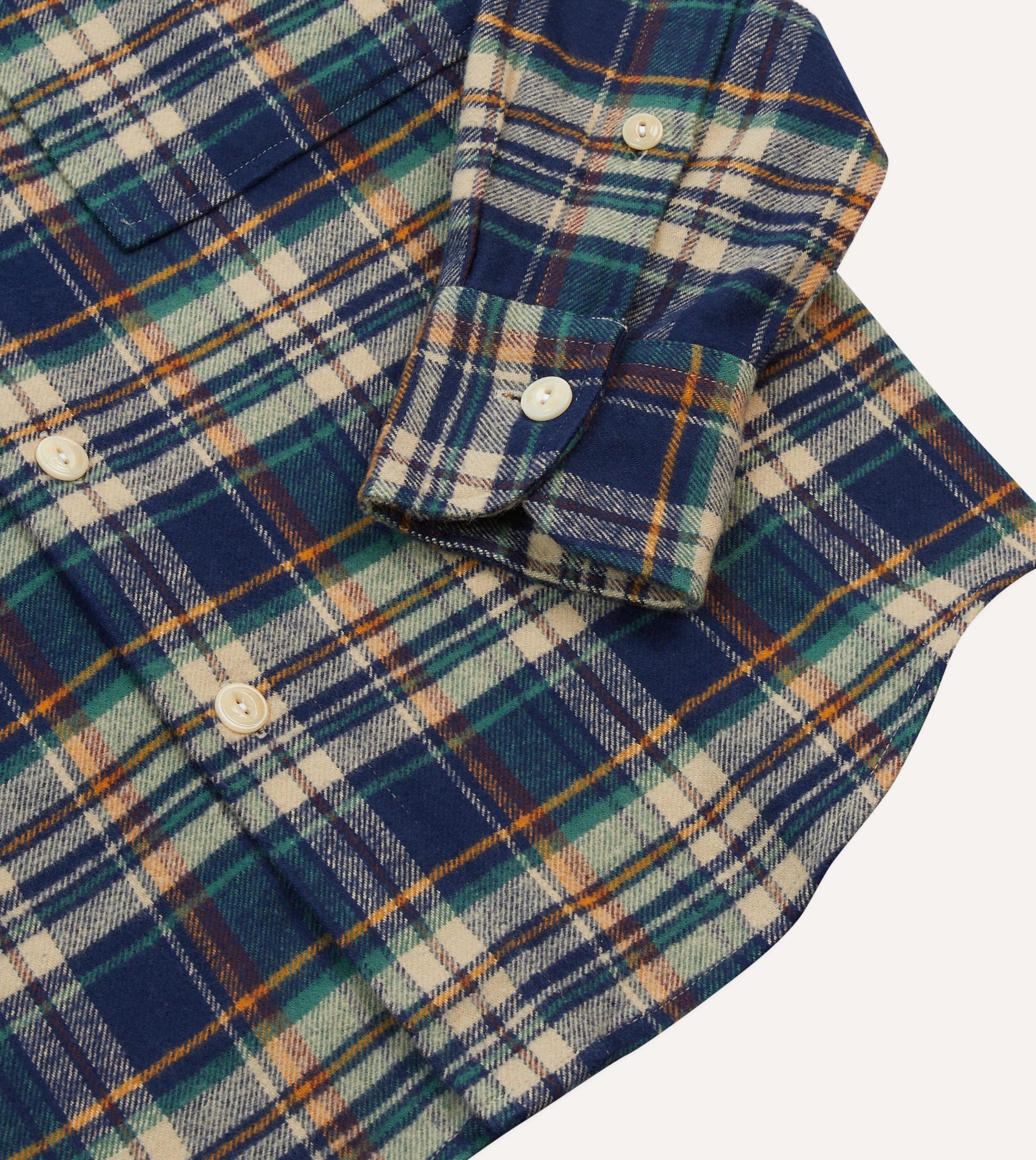 Indigo Check Cotton Two-Pocket Work Shirt - Image 5