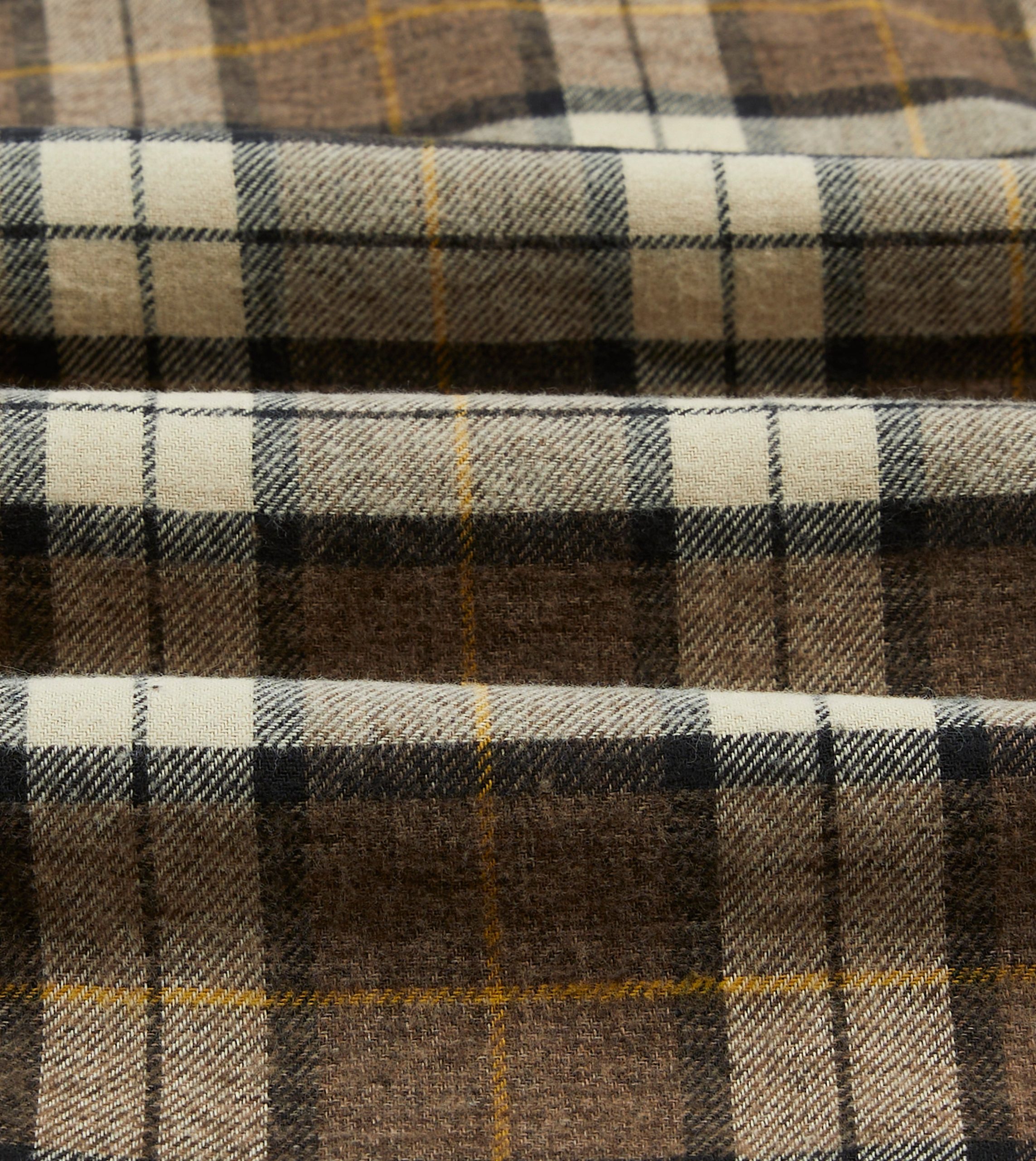 Brown Check Brushed Cotton Two-Pocket Work Shirt - Image 2