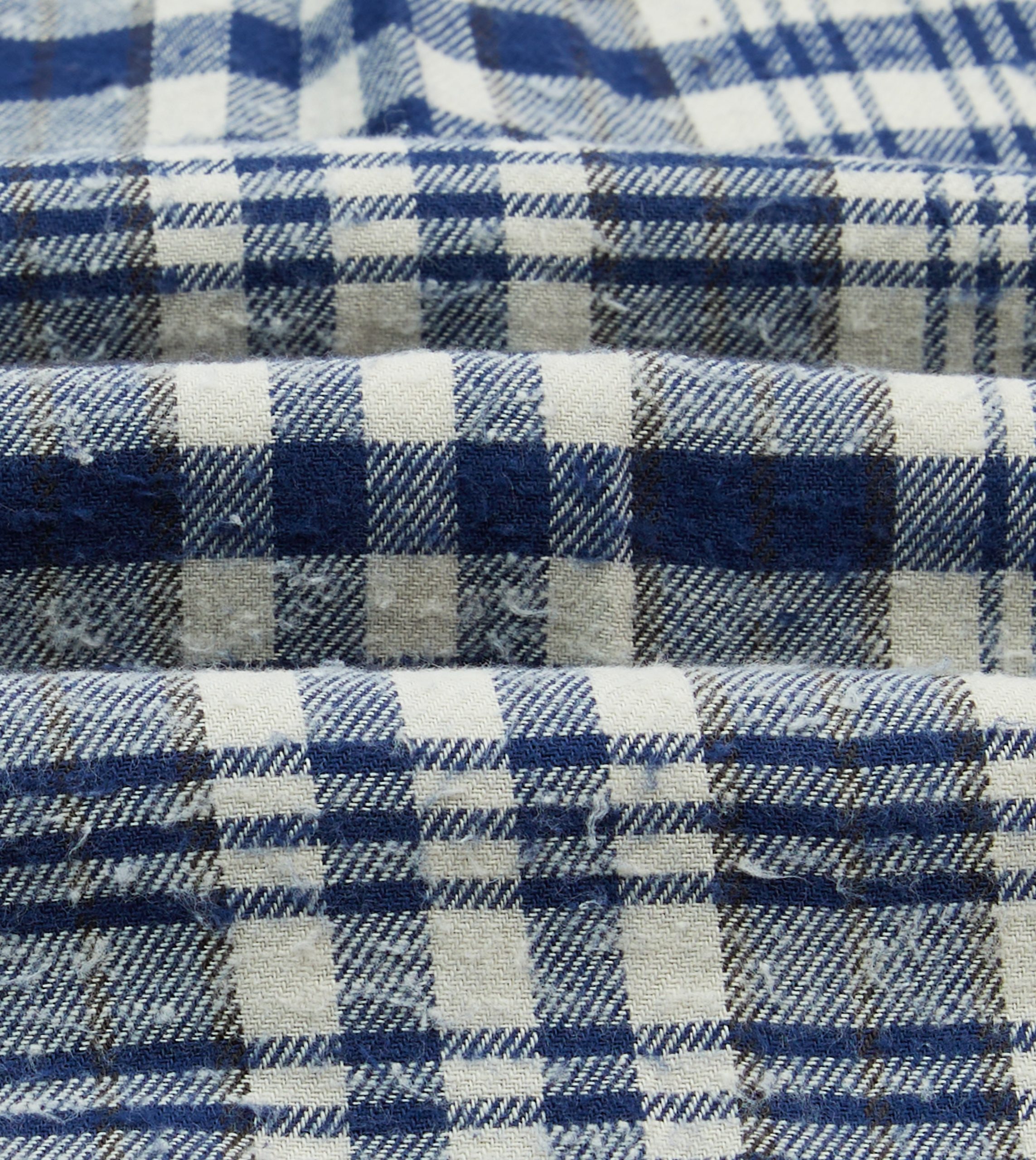 Blue Check Brushed Cotton Two-Pocket Work Shirt - Image 2