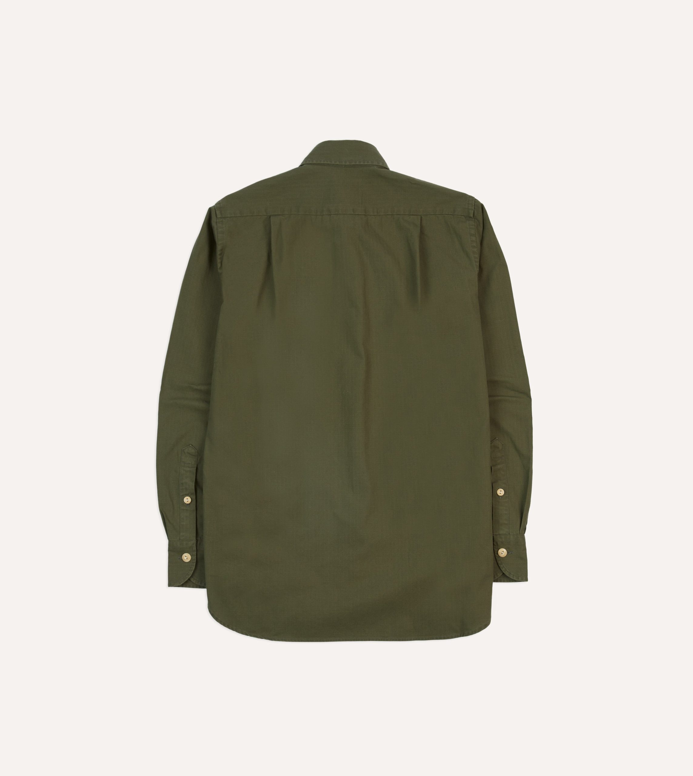 Olive Ripstop Cotton Work Shirt - Image 6