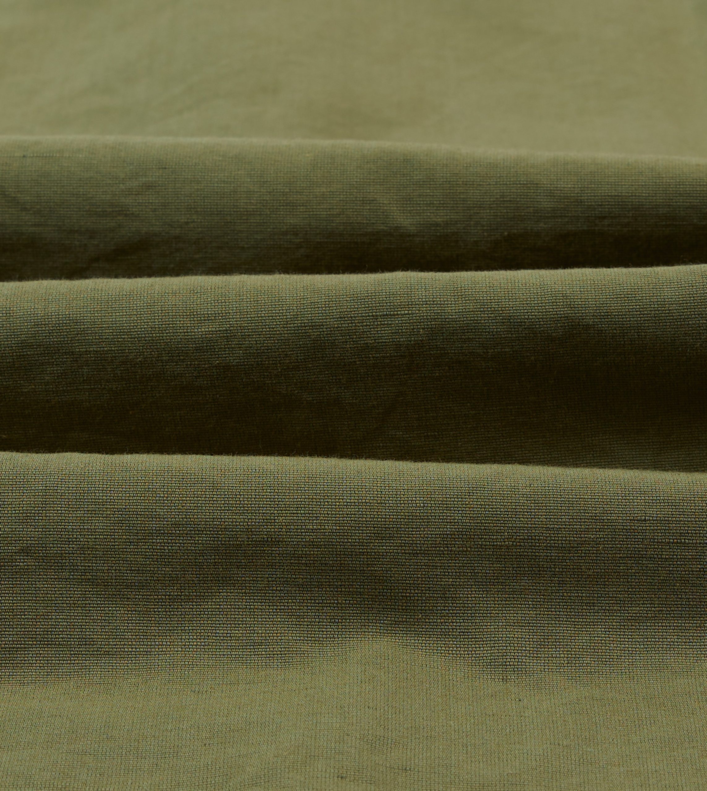 Olive Cotton-Linen Camp Collar Three Pocket Short Sleeve Shirt - Image 2