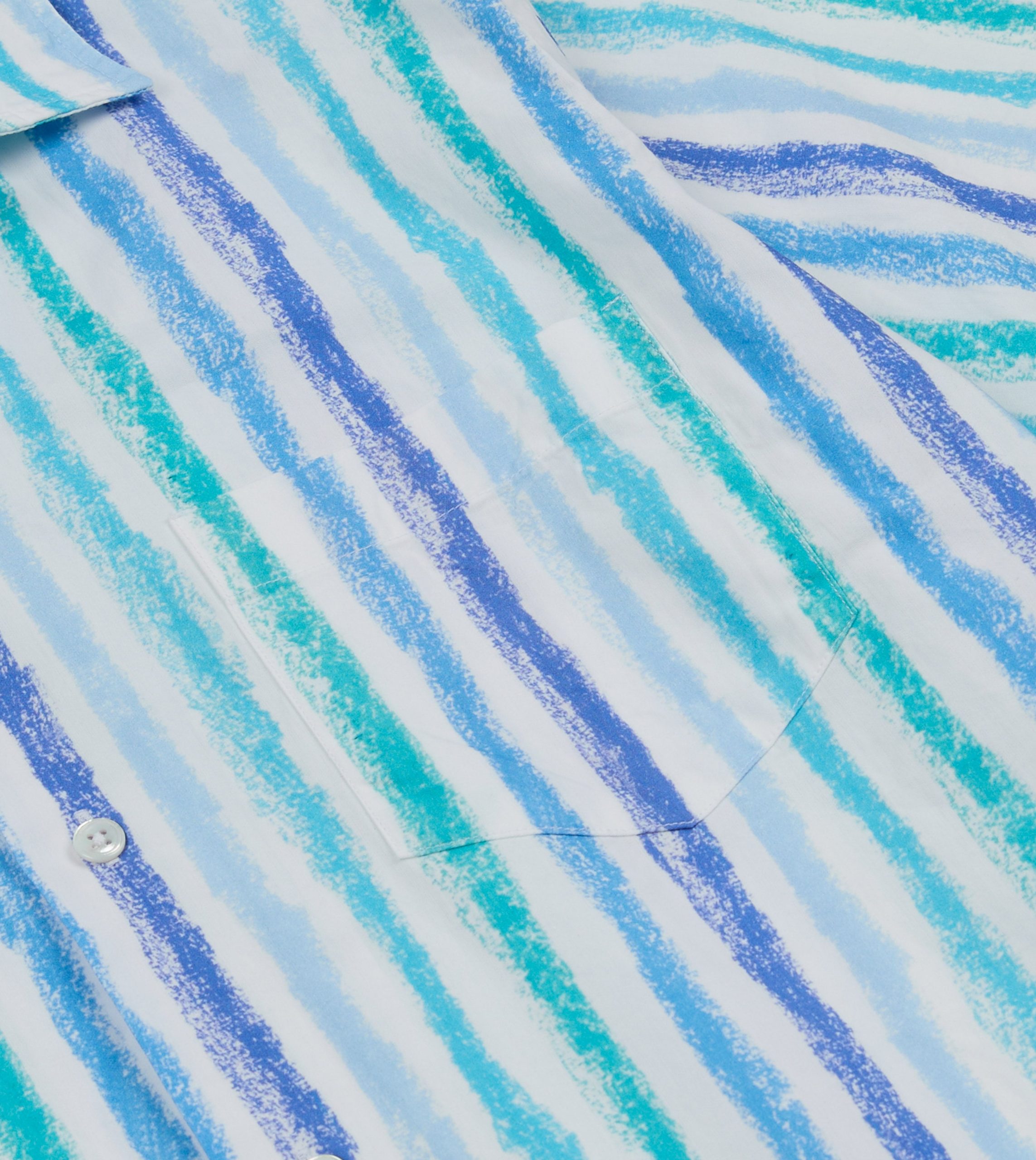 Michael McGregor for Drake's Stripe Camp Collar Shirt - Image 4