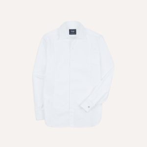 White Cotton Bib Front Dinner Shirt