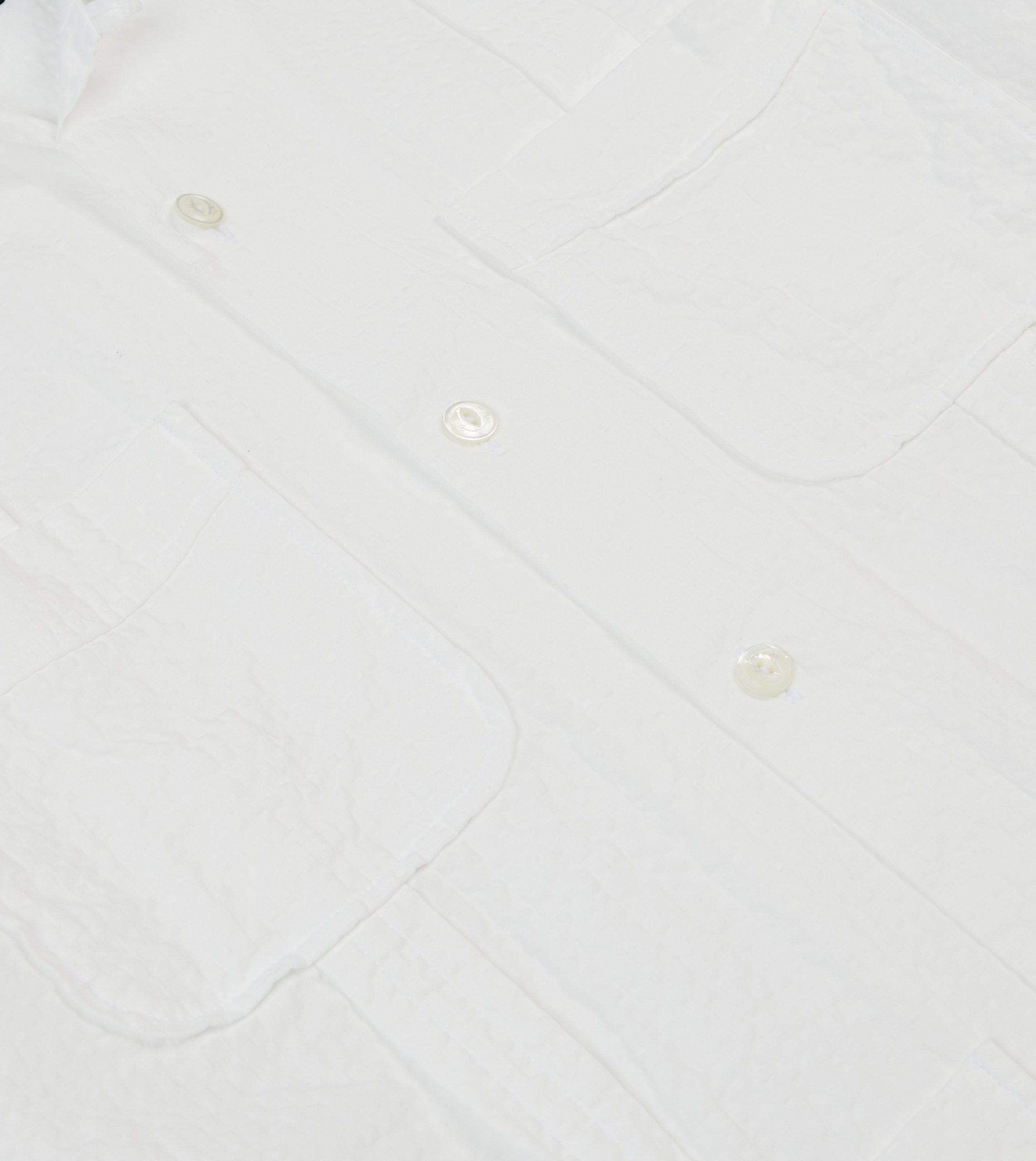 White Cotton-Linen Short Sleeve Cuban Shirt - Image 4