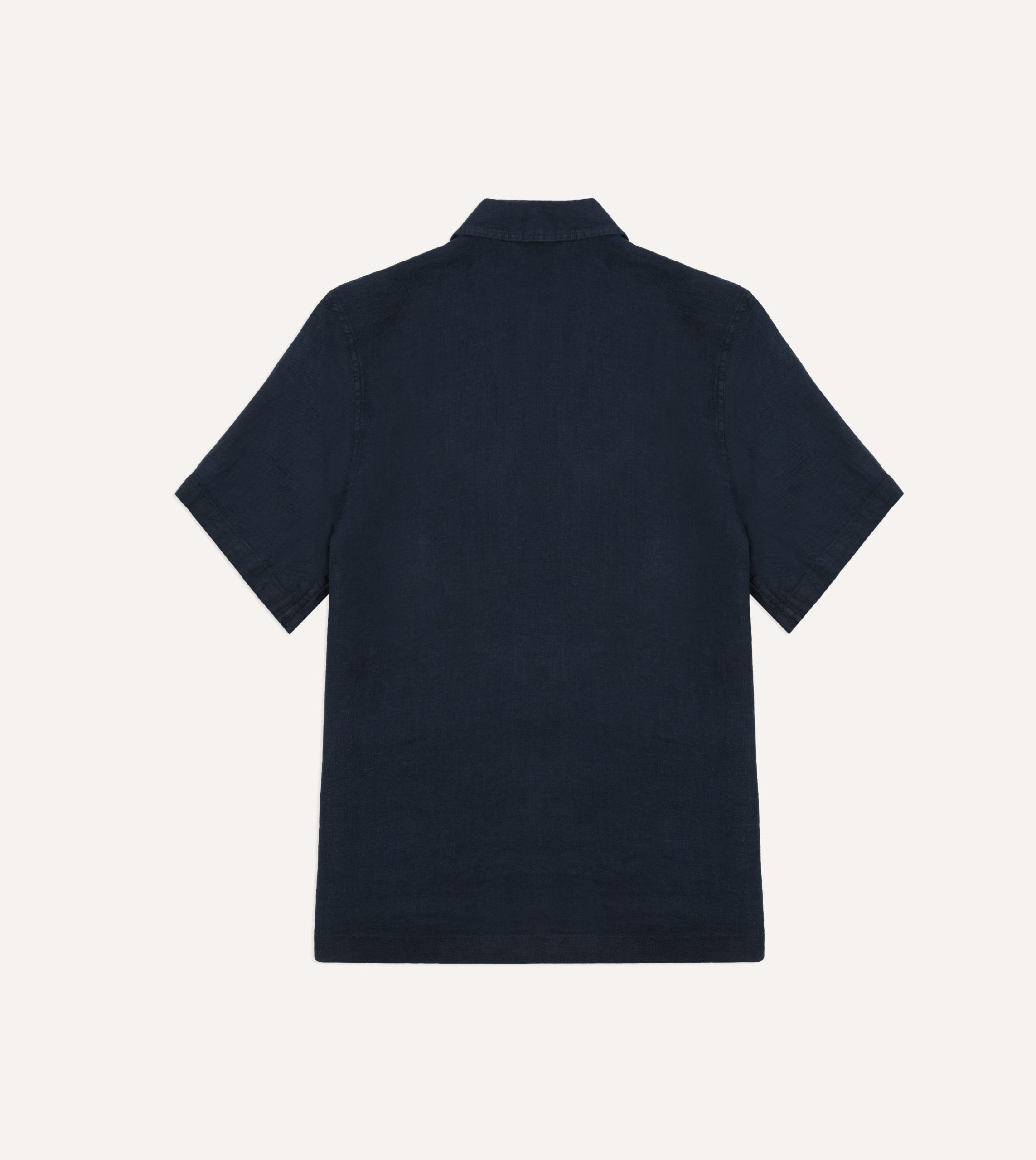 Indigo Linen Short Sleeve Safari Shirt - Image 8