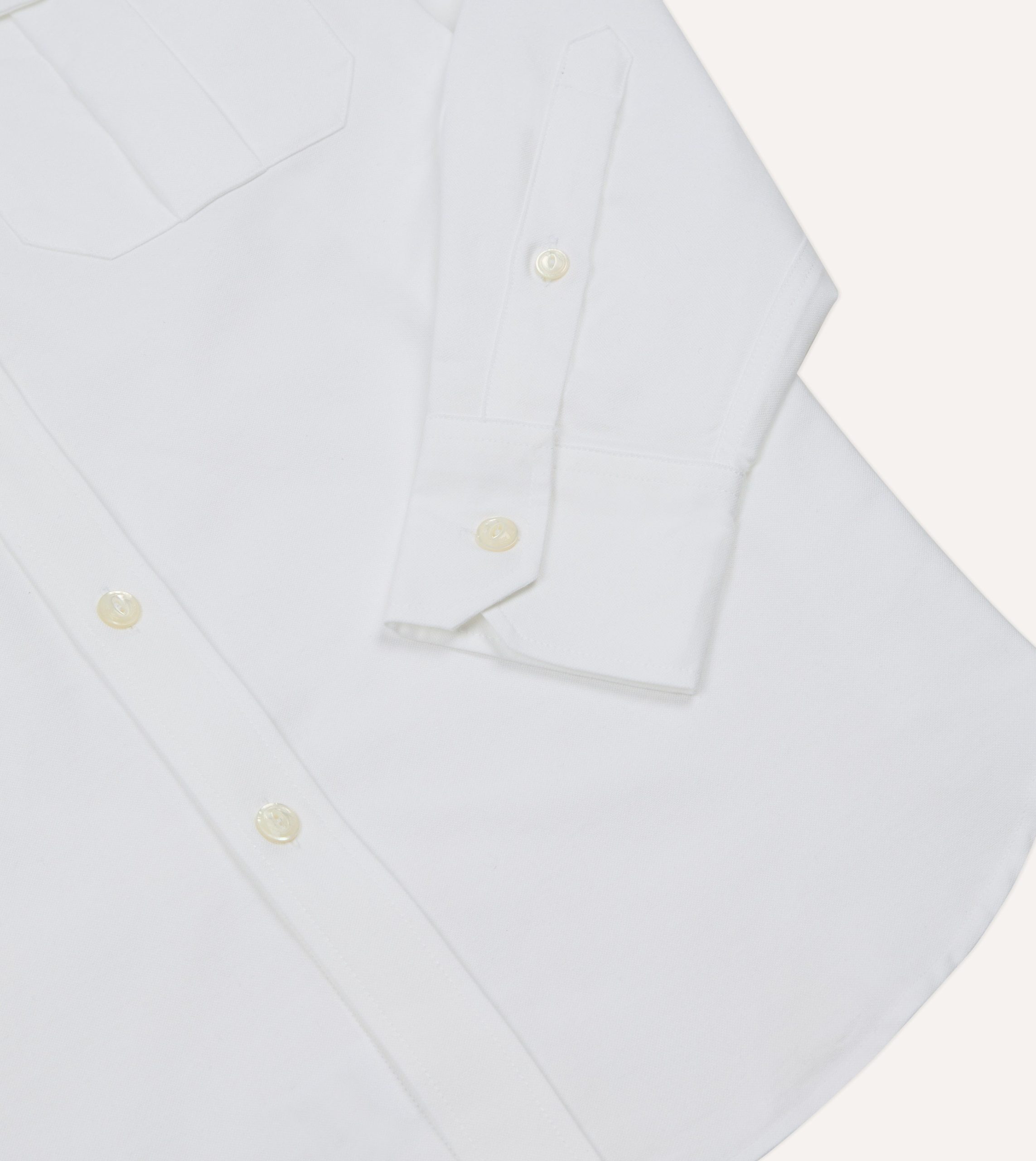 White Oxford Cotton Military Shirt - Image 5