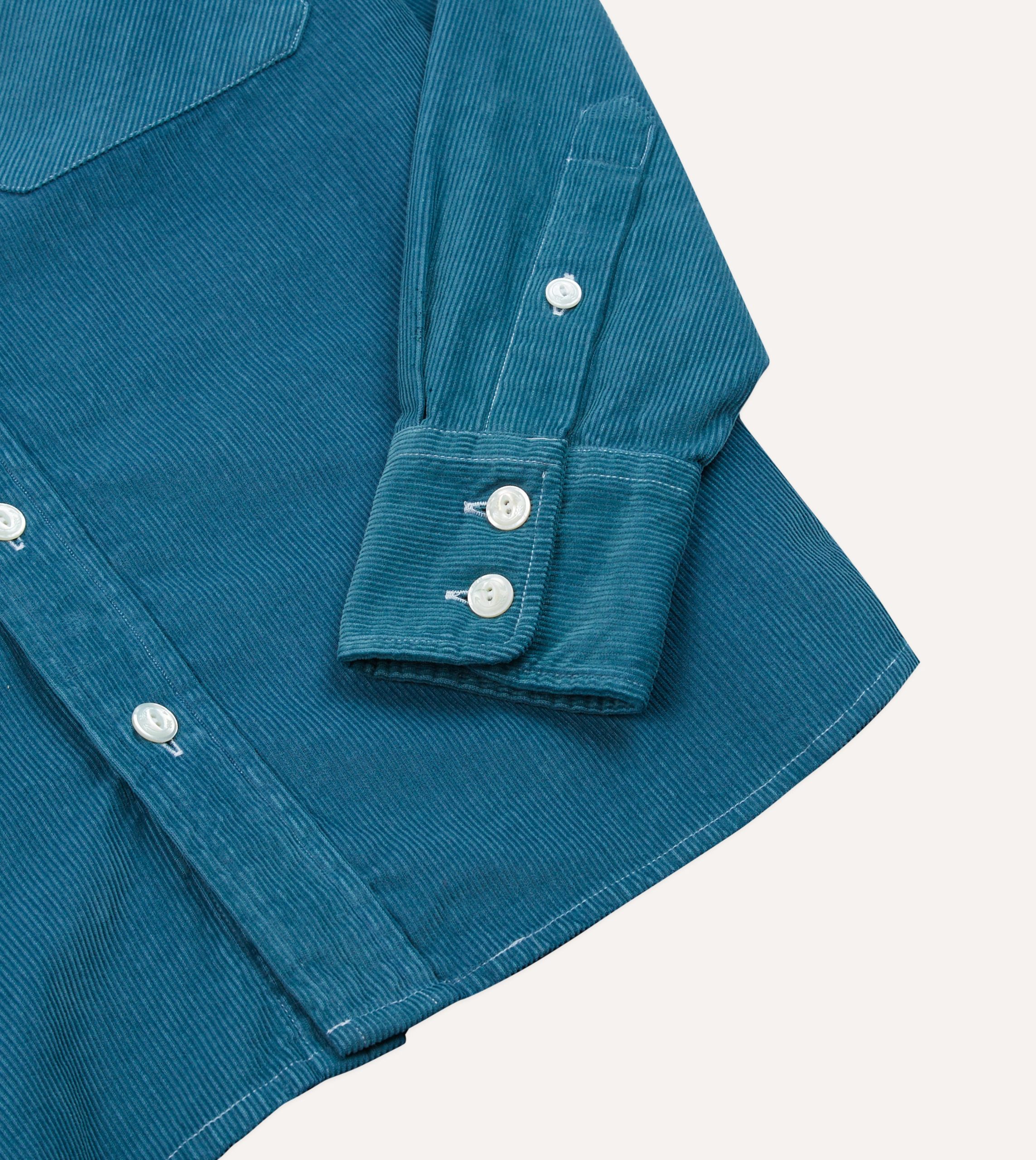 Turquoise Corduroy Two-Pocket Western Shirt - Image 5