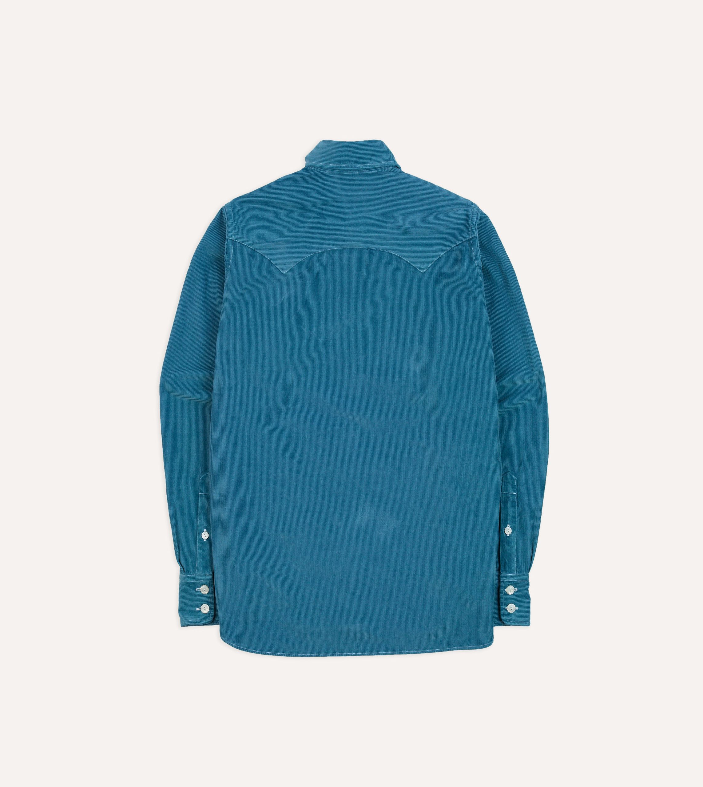 Turquoise Corduroy Two-Pocket Western Shirt - Image 6