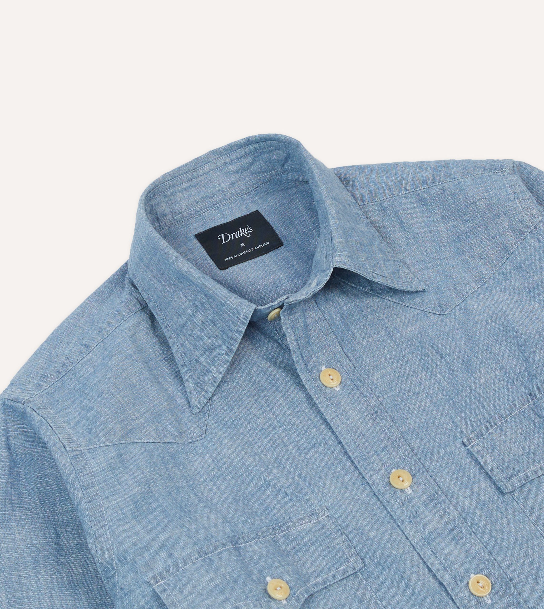Chambray Two-Pocket Western Shirt - Image 3