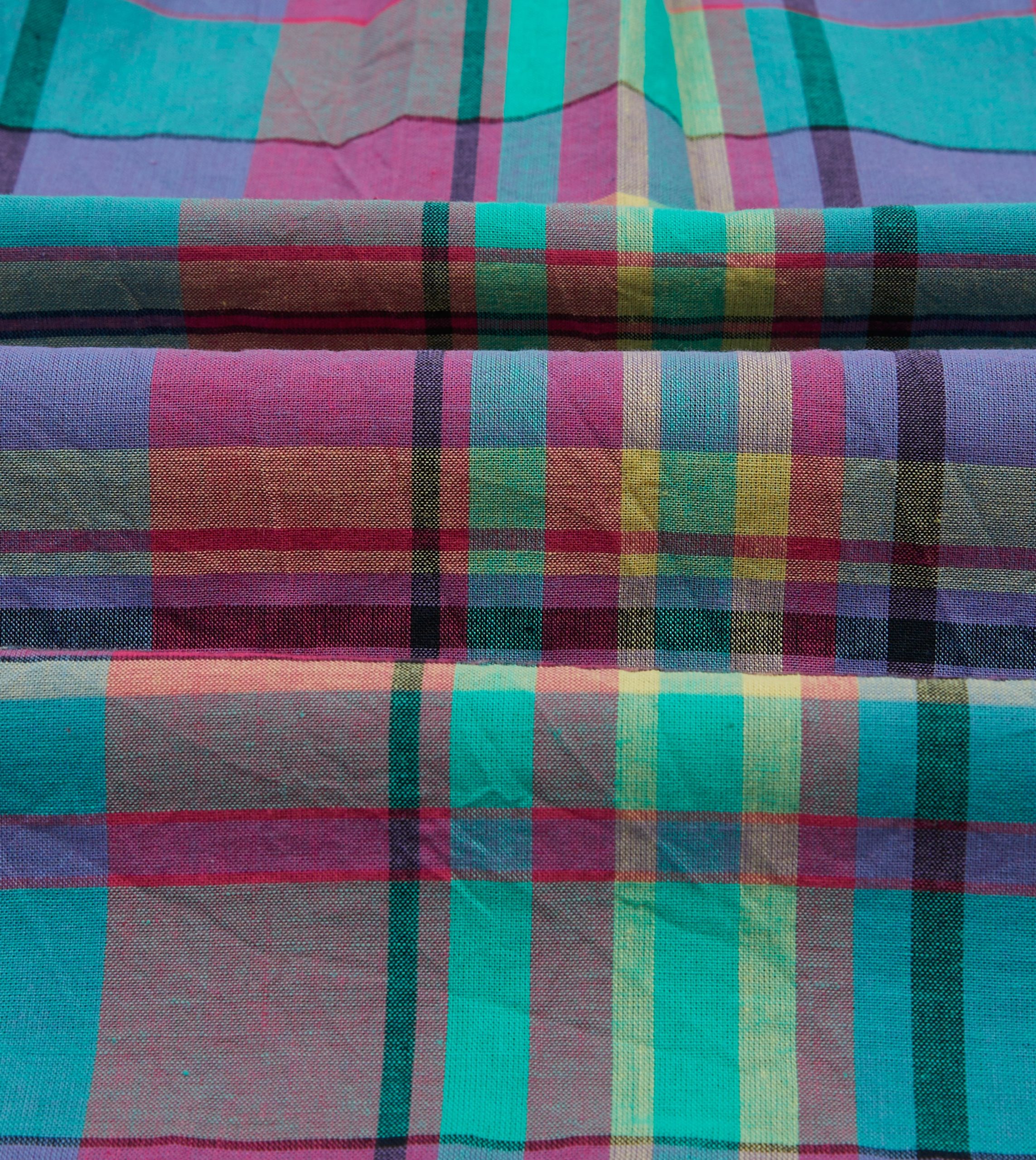 Pink and Blue Madras Check Cotton Button-Down Popover Shirt - Image 2