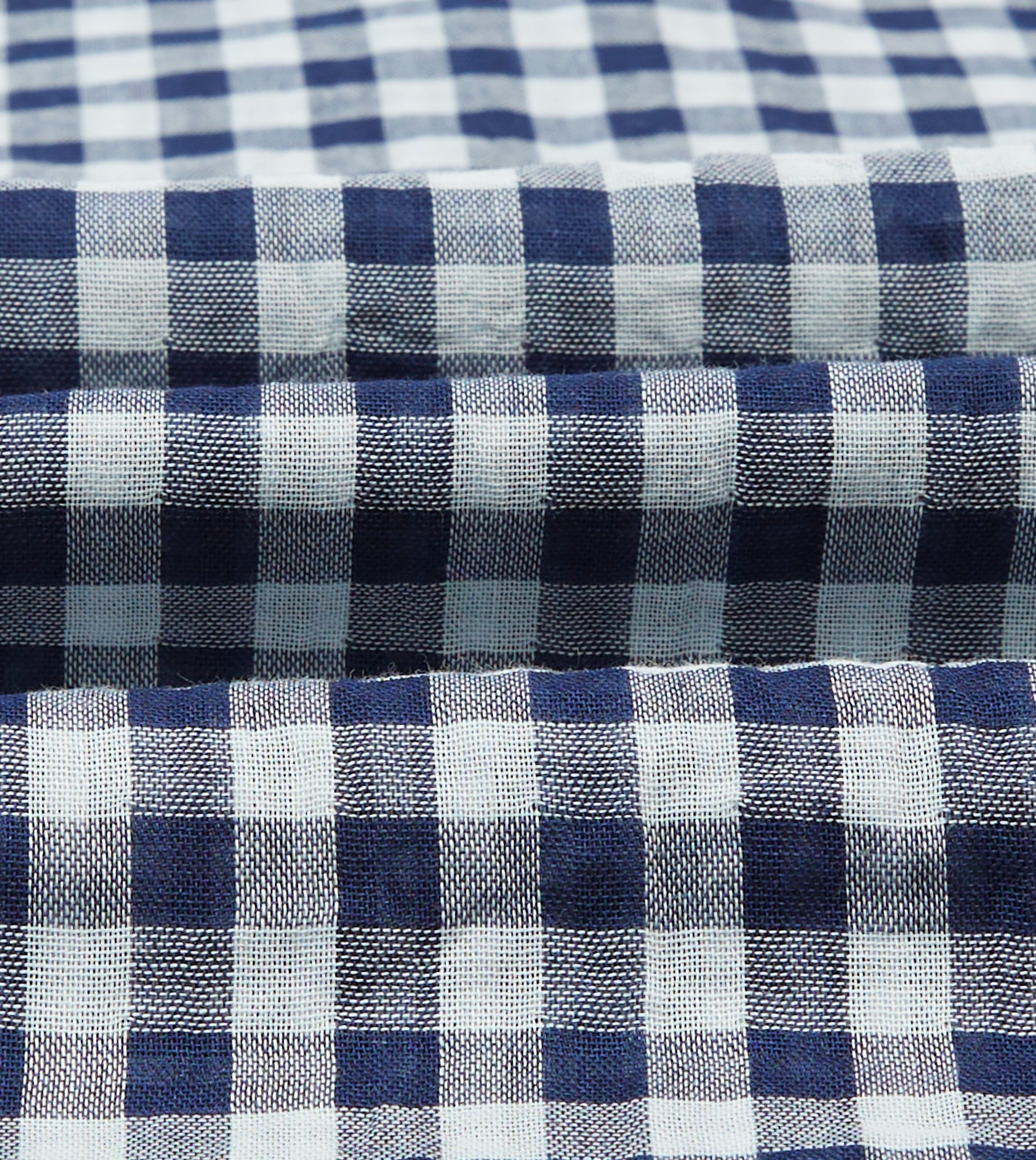 Navy Gingham Cotton Reversible Smock - Image 3