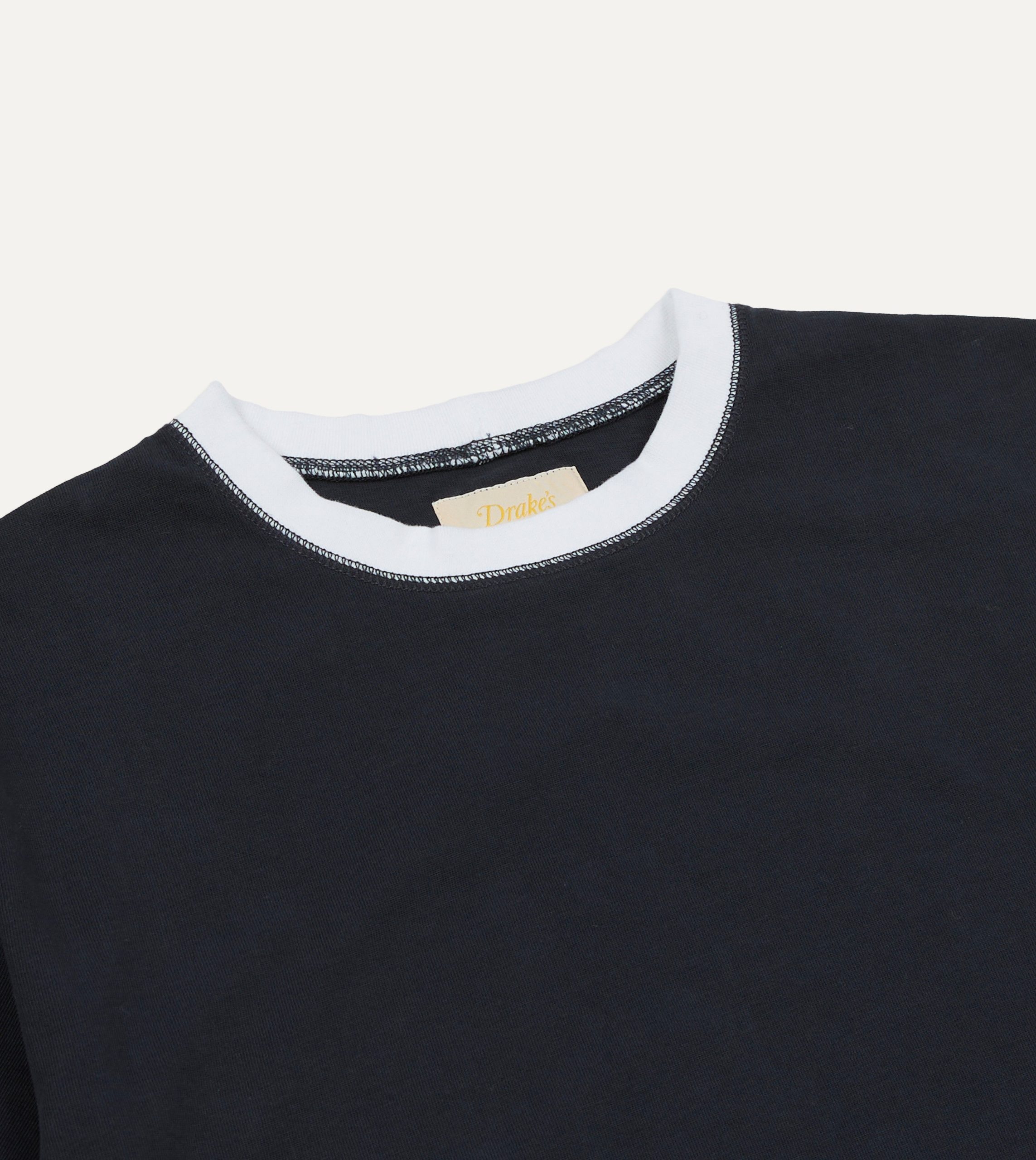 Drake's & Mr Camel Navy Ringer T-Shirt - Image 3