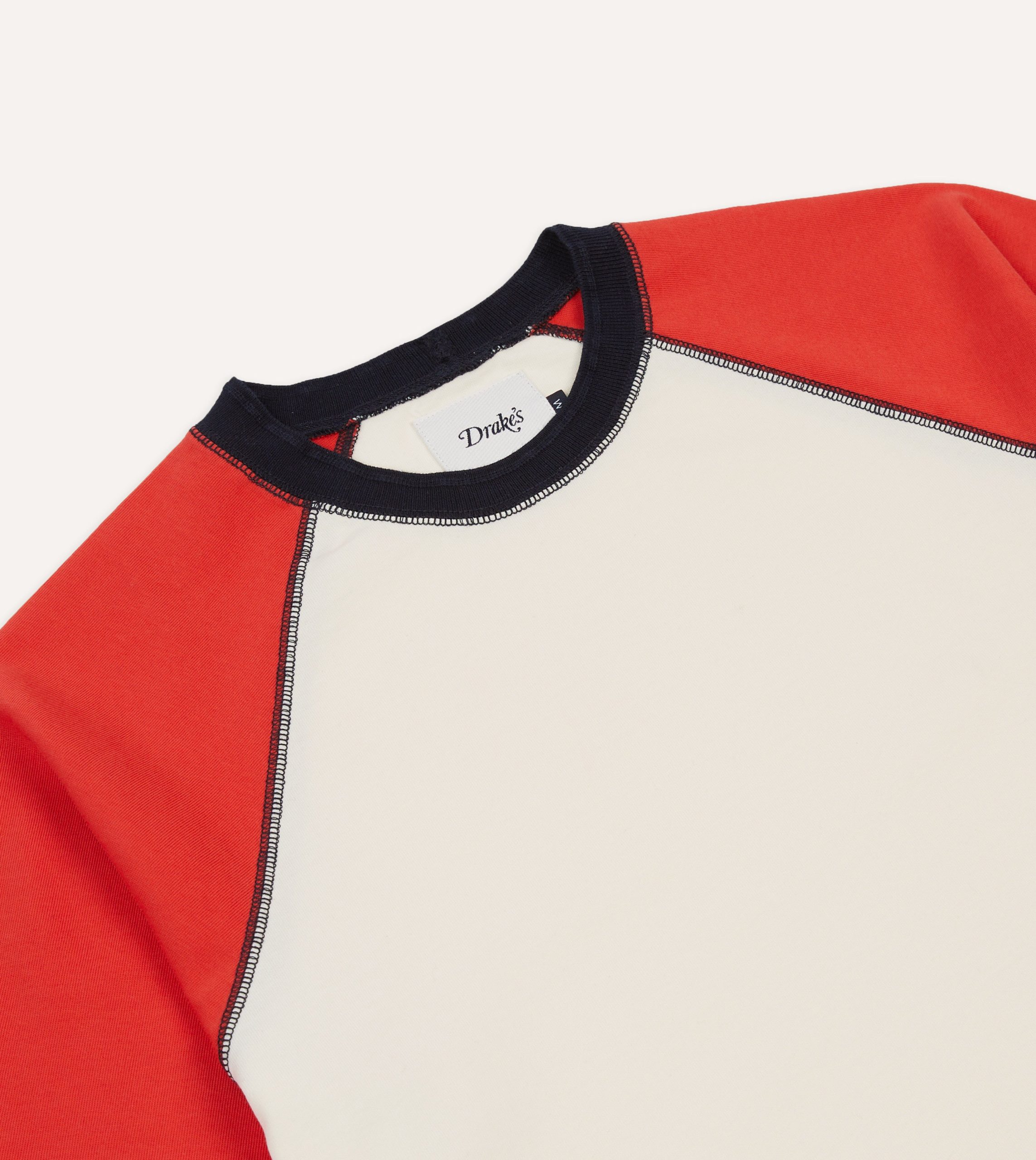 Ecru and Red Raglan Sleeve Hiking T-Shirt - Image 3