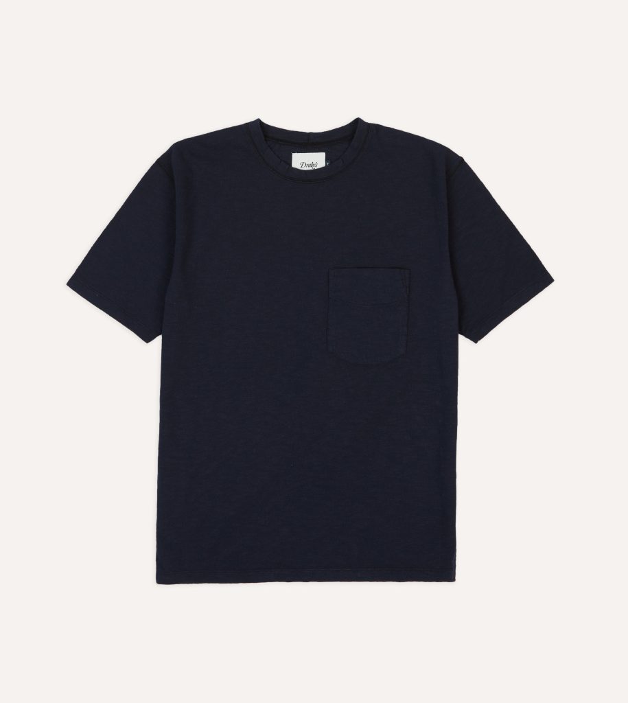 Navy Flam?? Cotton Crew Neck Hiking T-Shirt