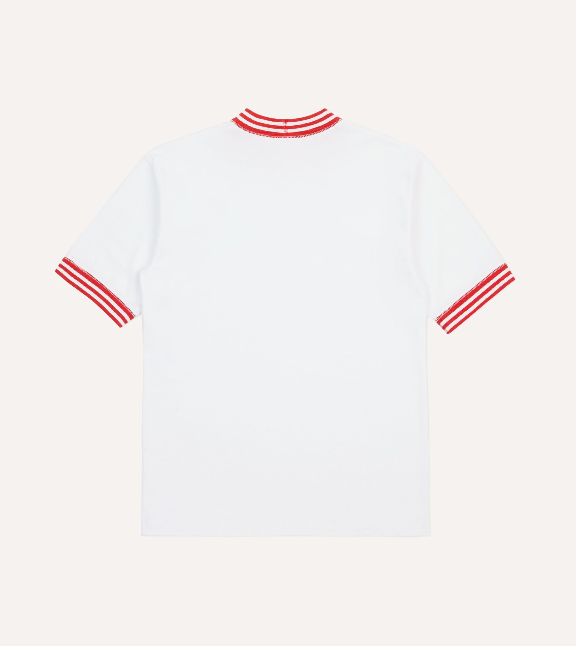 White and Red Tipped Ringer T-Shirt - Image 4
