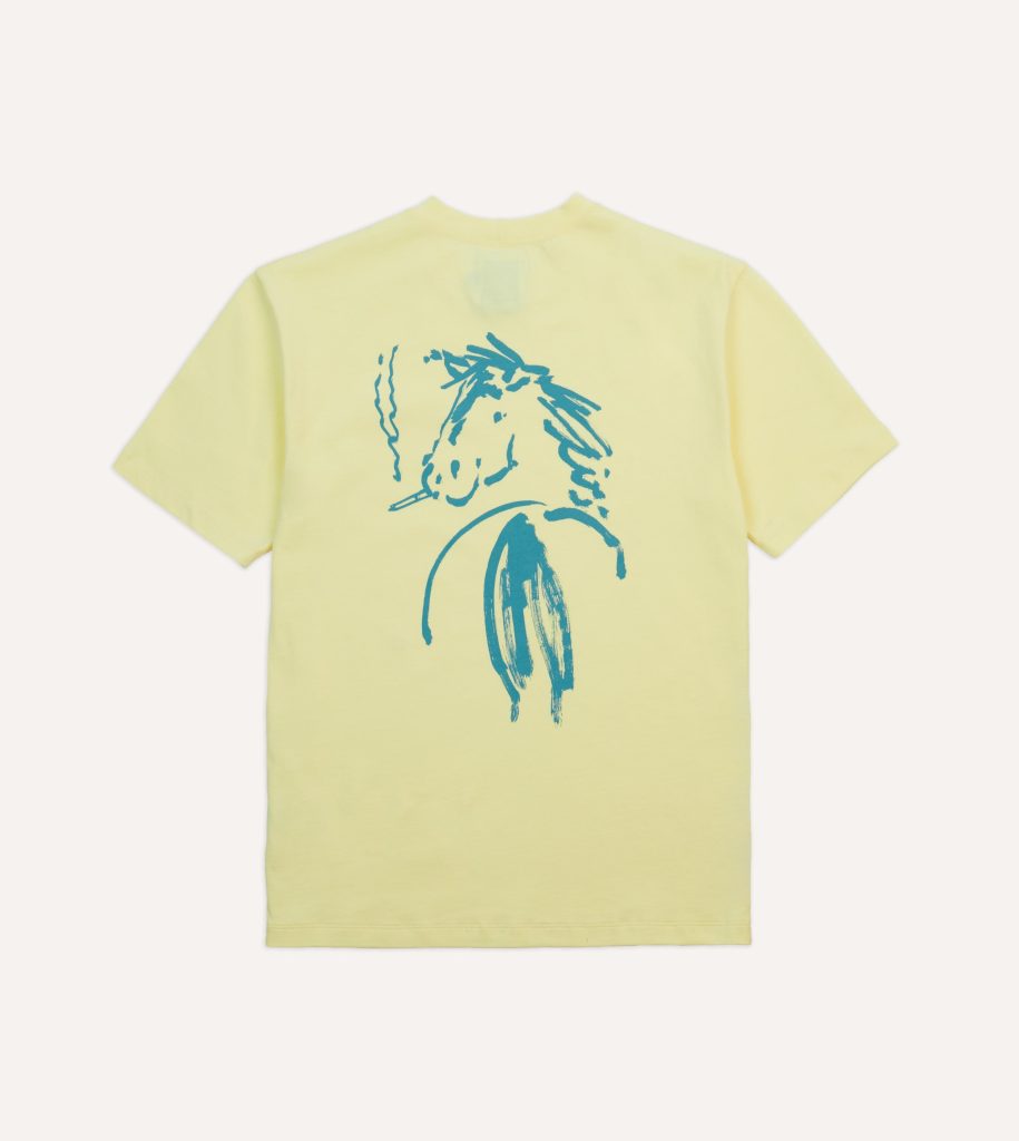 Yellow Horse Print Short-Sleeve Hiking T-Shirt