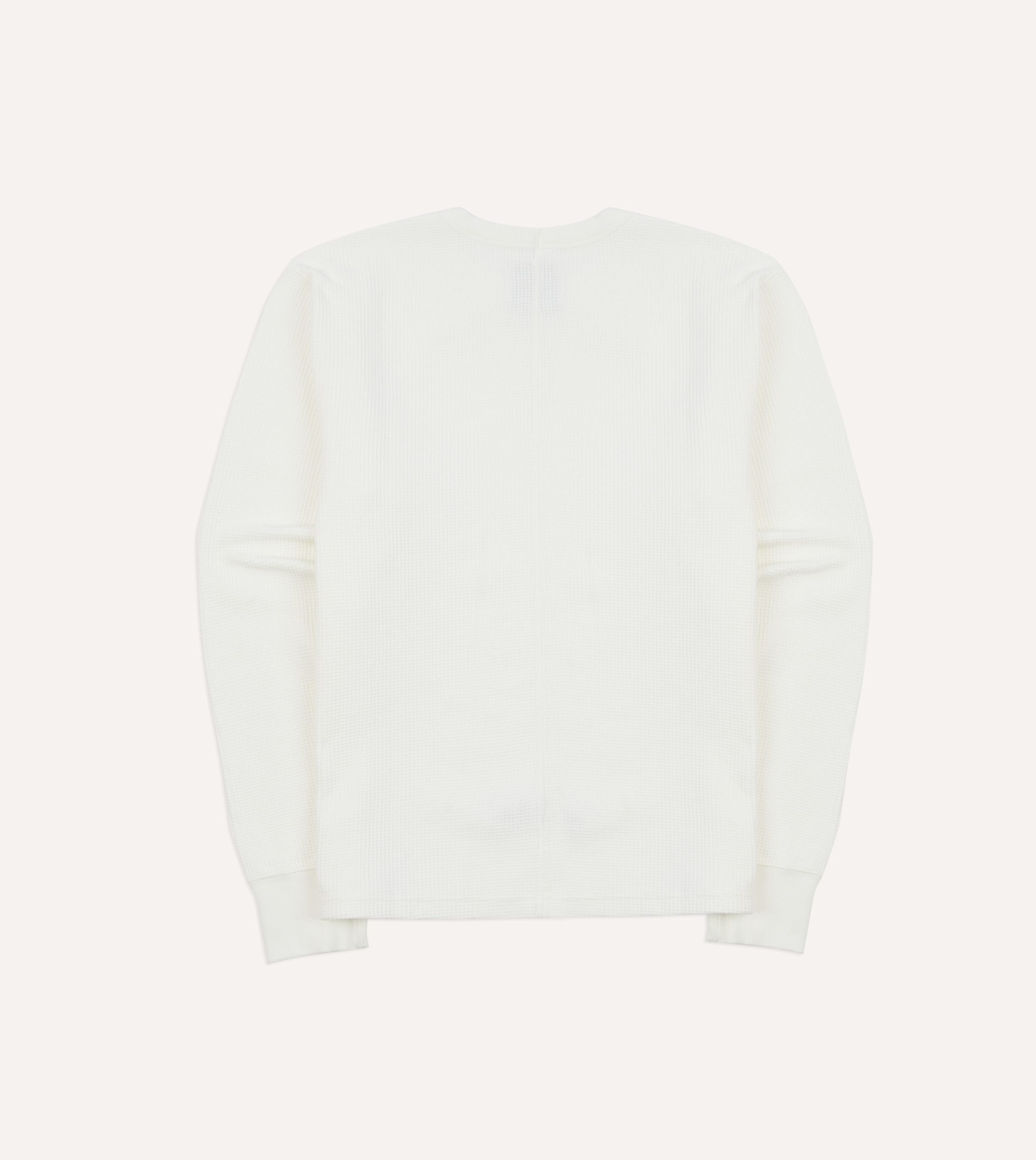 White Waffle Knit Long-Sleeve Hiking T-Shirt - Image 5