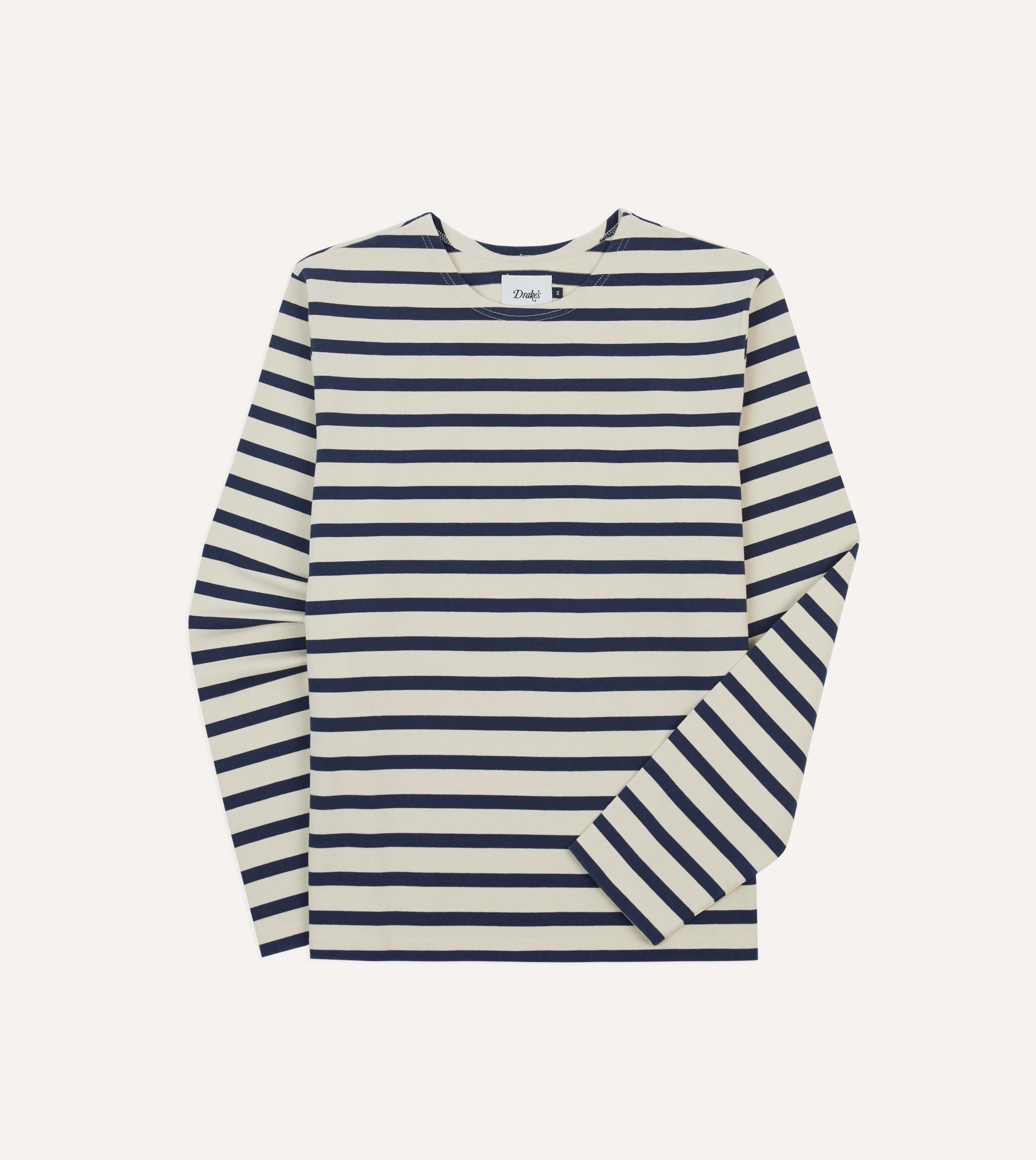 Ecru and Navy Breton Long Sleeve T-Shirt