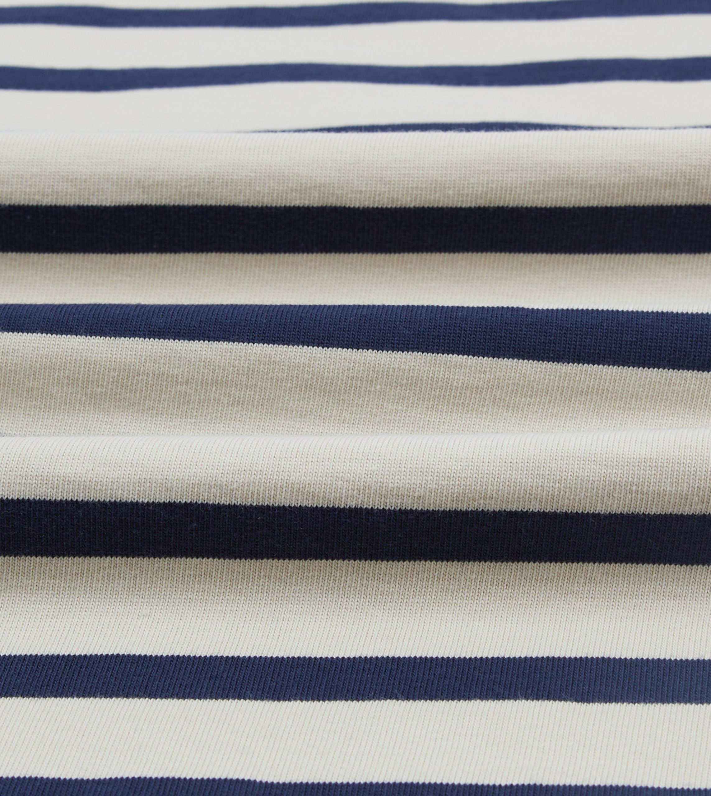 Ecru and Navy Breton Long Sleeve T-Shirt - Image 2