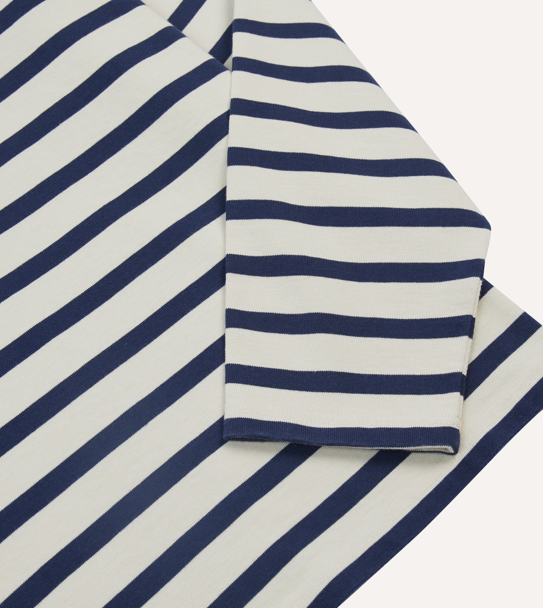 Ecru and Navy Breton Long Sleeve T-Shirt - Image 4