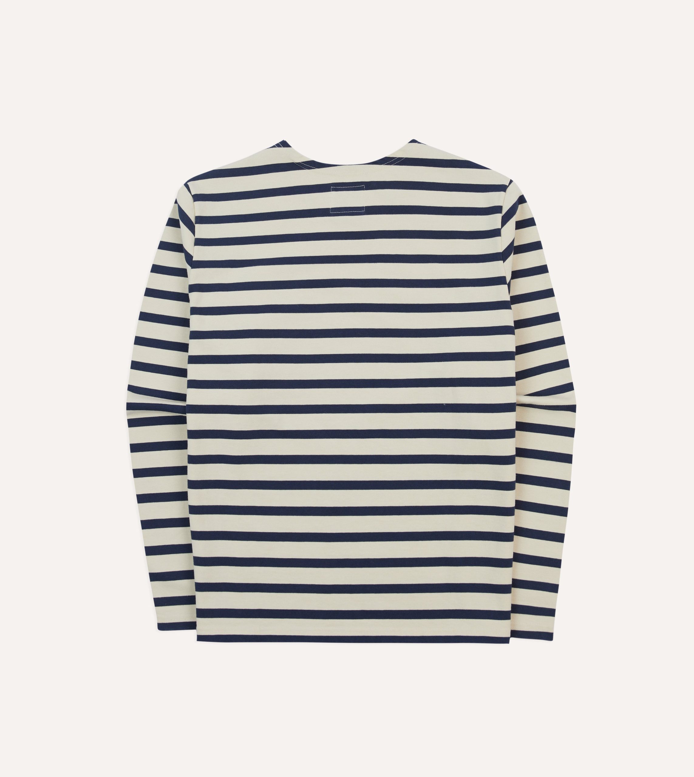 Ecru and Navy Breton Long Sleeve T-Shirt - Image 5