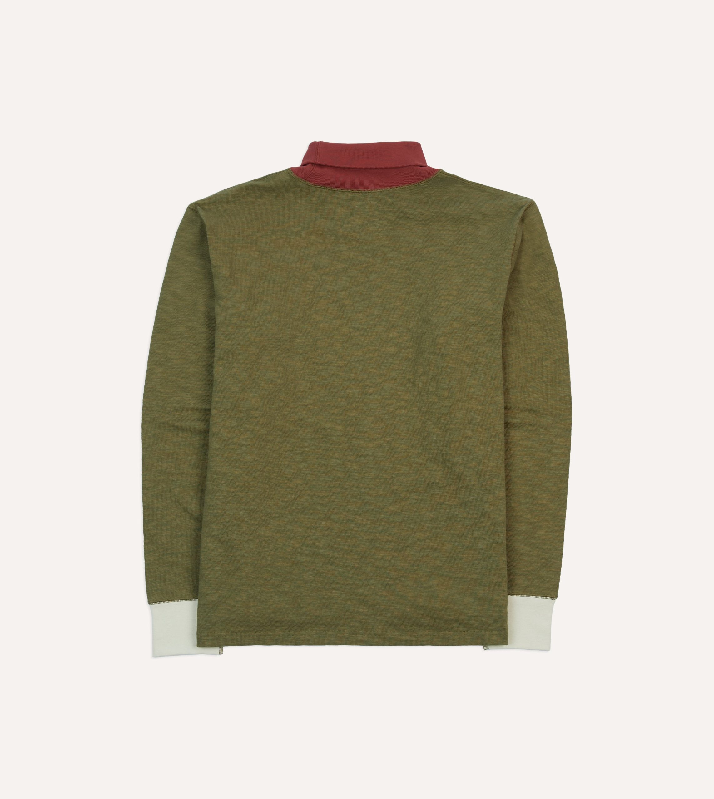 Khaki Cotton Long-Sleeve Roll Neck Hiking T-Shirt - Image 5