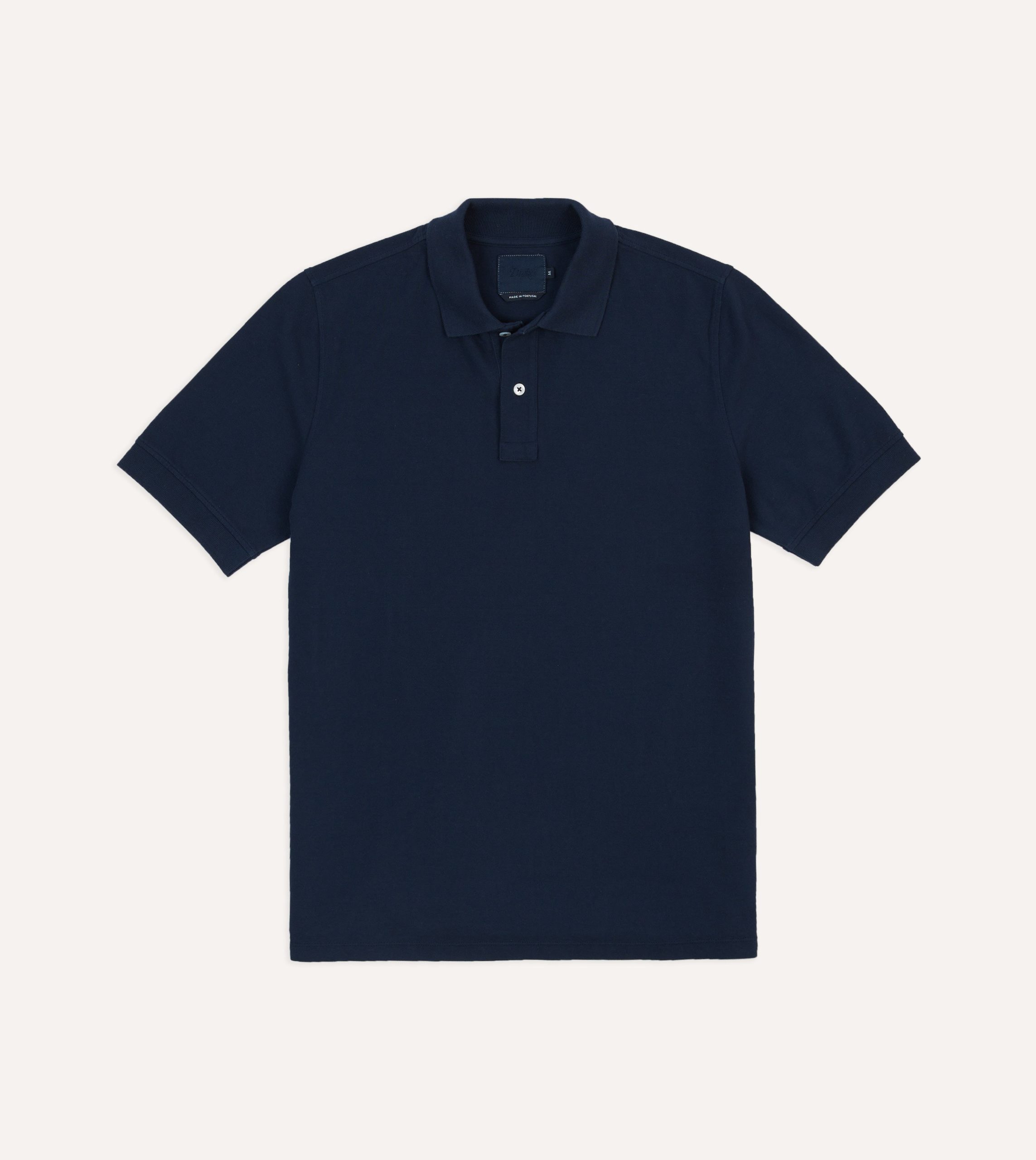 Dark Navy Piqu?? Cotton Polo Shirt