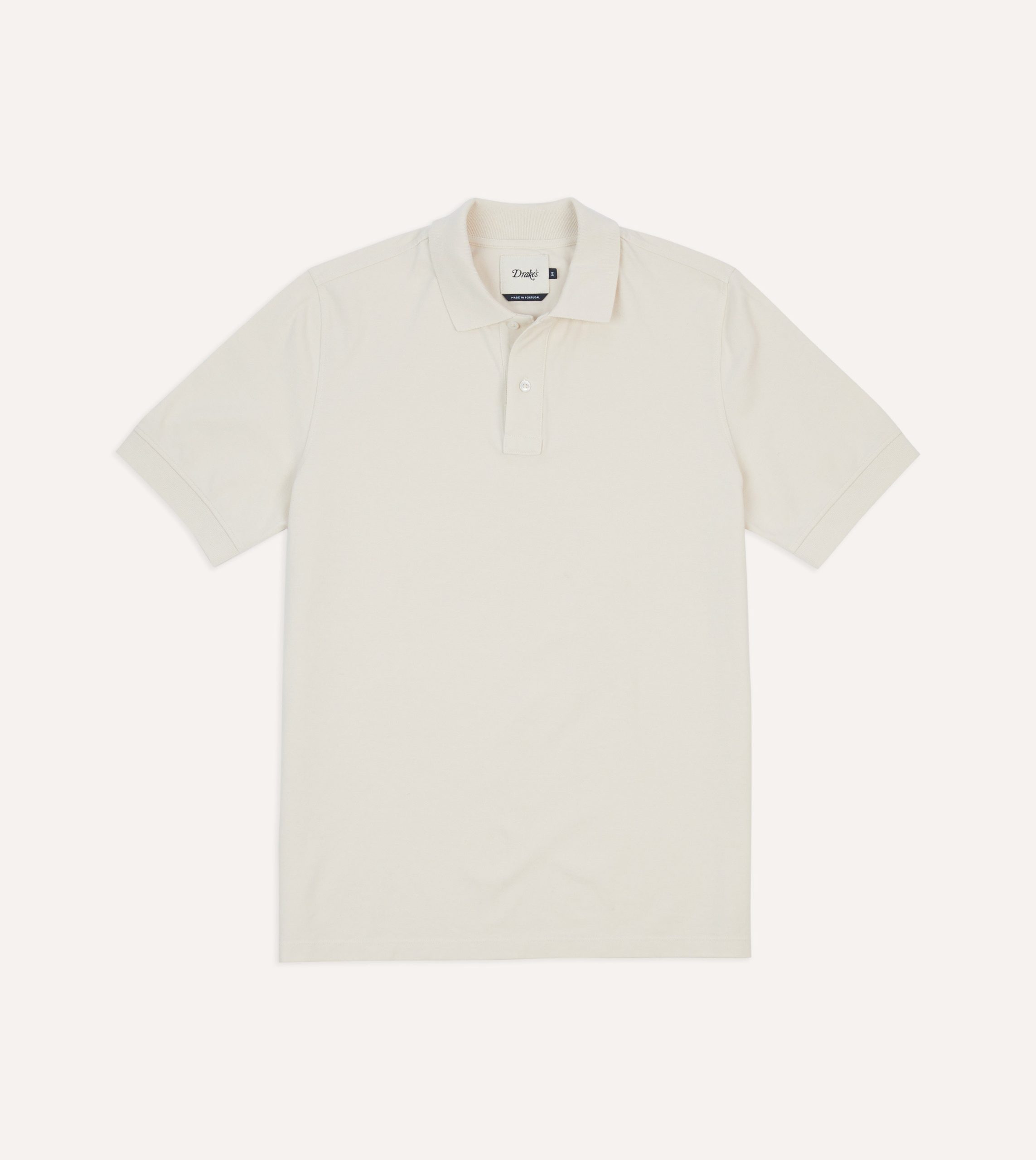 Ecru Piqu?? Cotton Polo Shirt