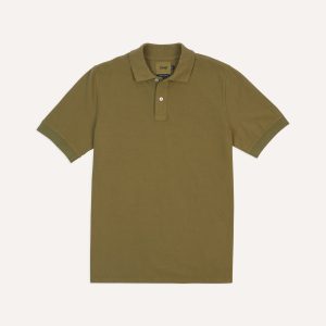 Khaki Piqué Cotton Polo Shirt