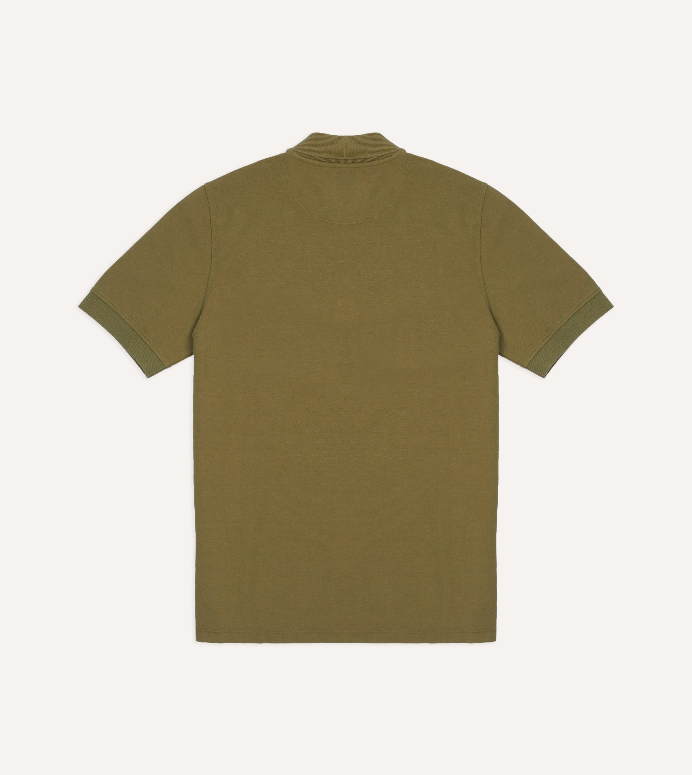 Khaki Piqu?? Cotton Polo Shirt - Image 4