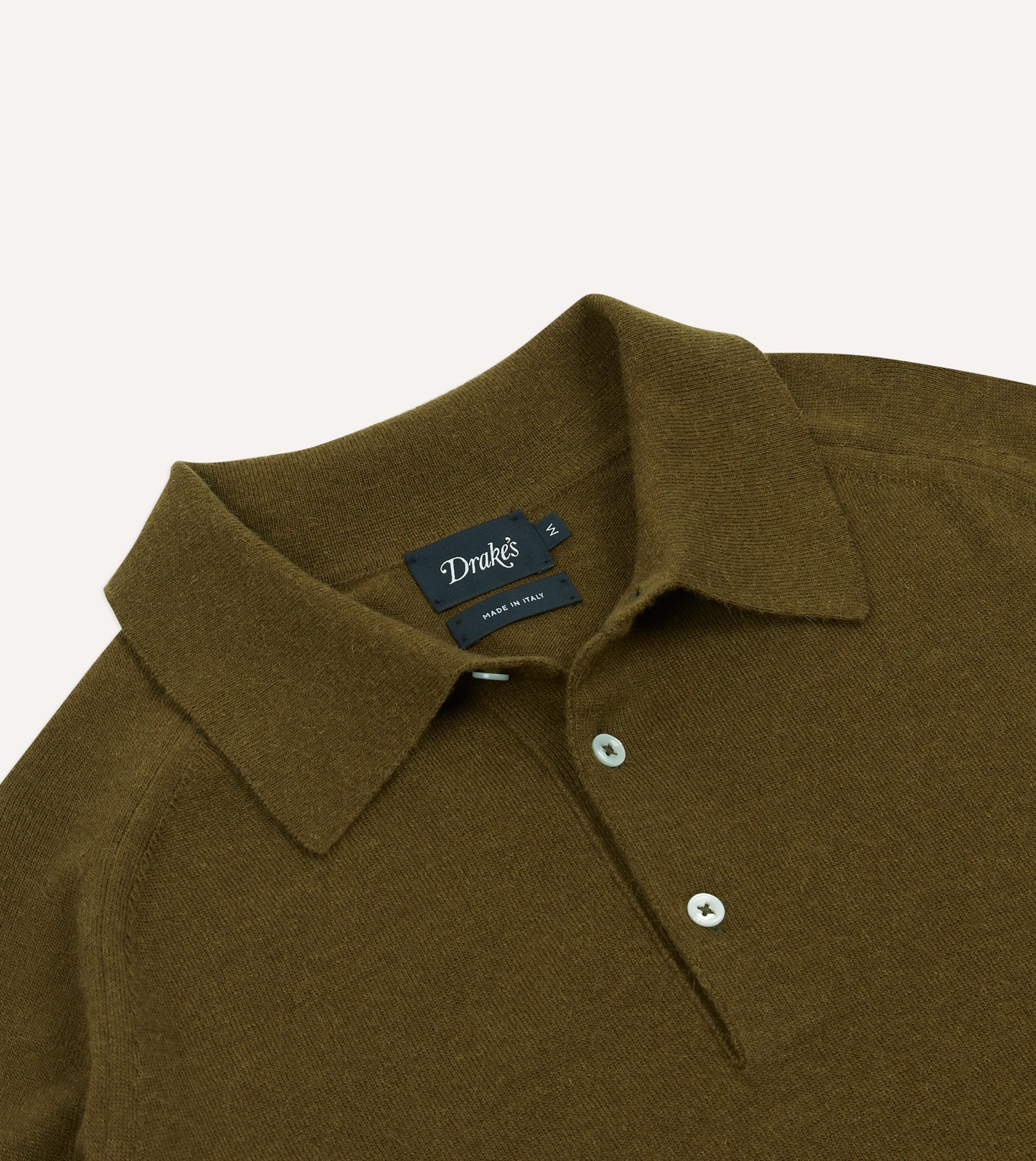Olive Alpaca Wool Knitted Polo - Image 3