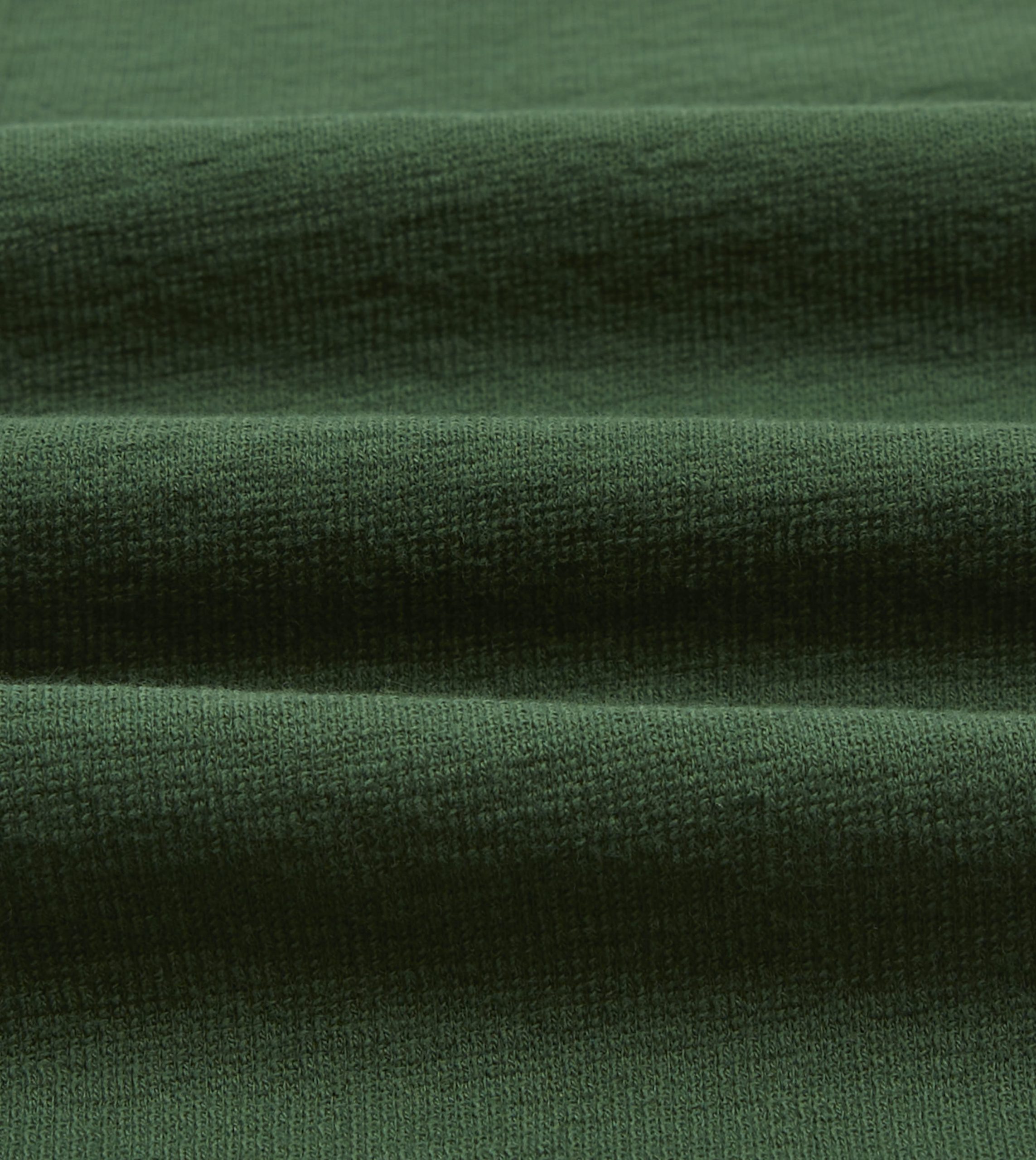 Green Cotton Long-Sleeve Mock Neck Hiking T-Shirt - Image 2