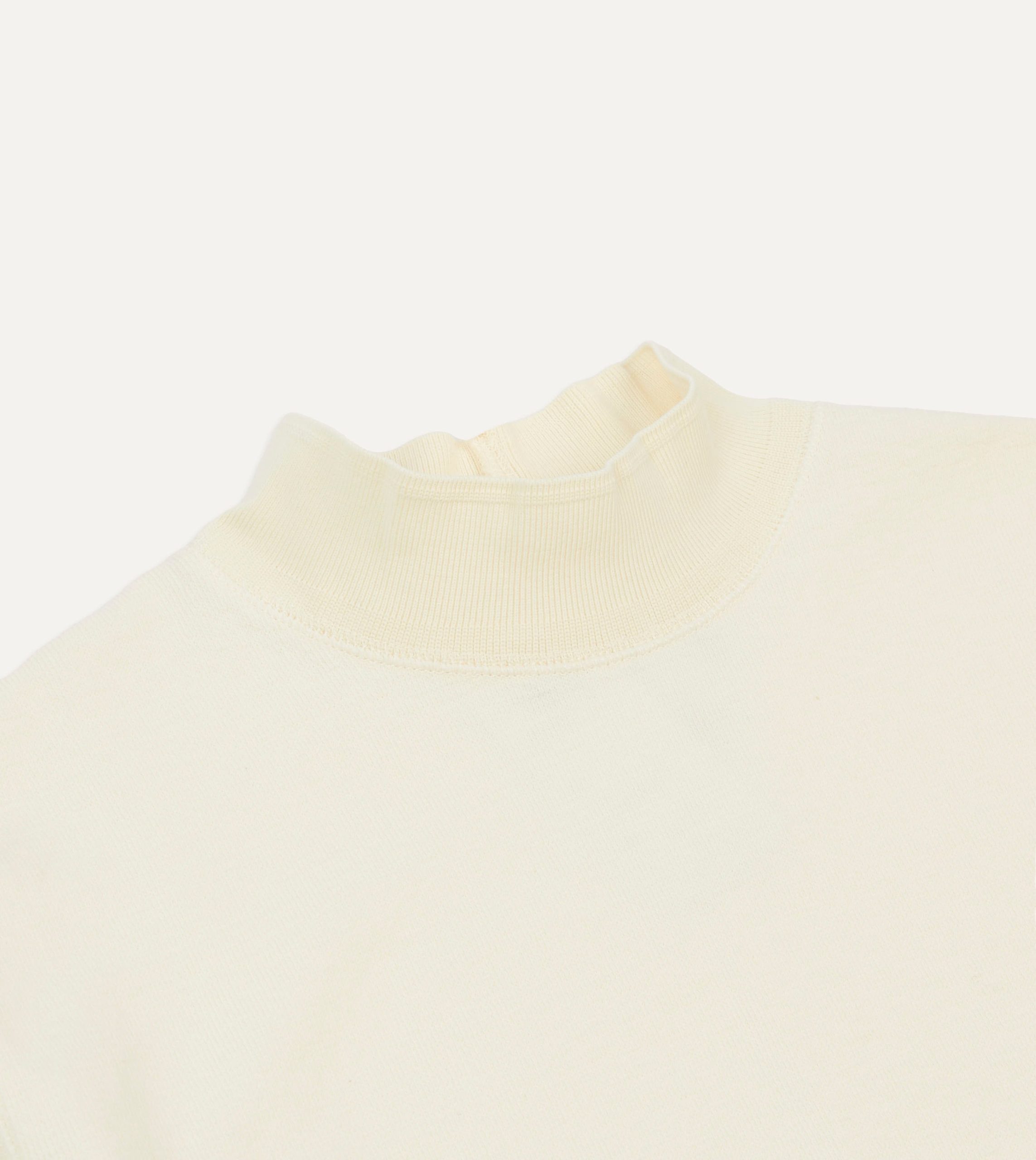 Ecru Cotton Long-Sleeve Mock Neck Hiking T-Shirt - Image 3