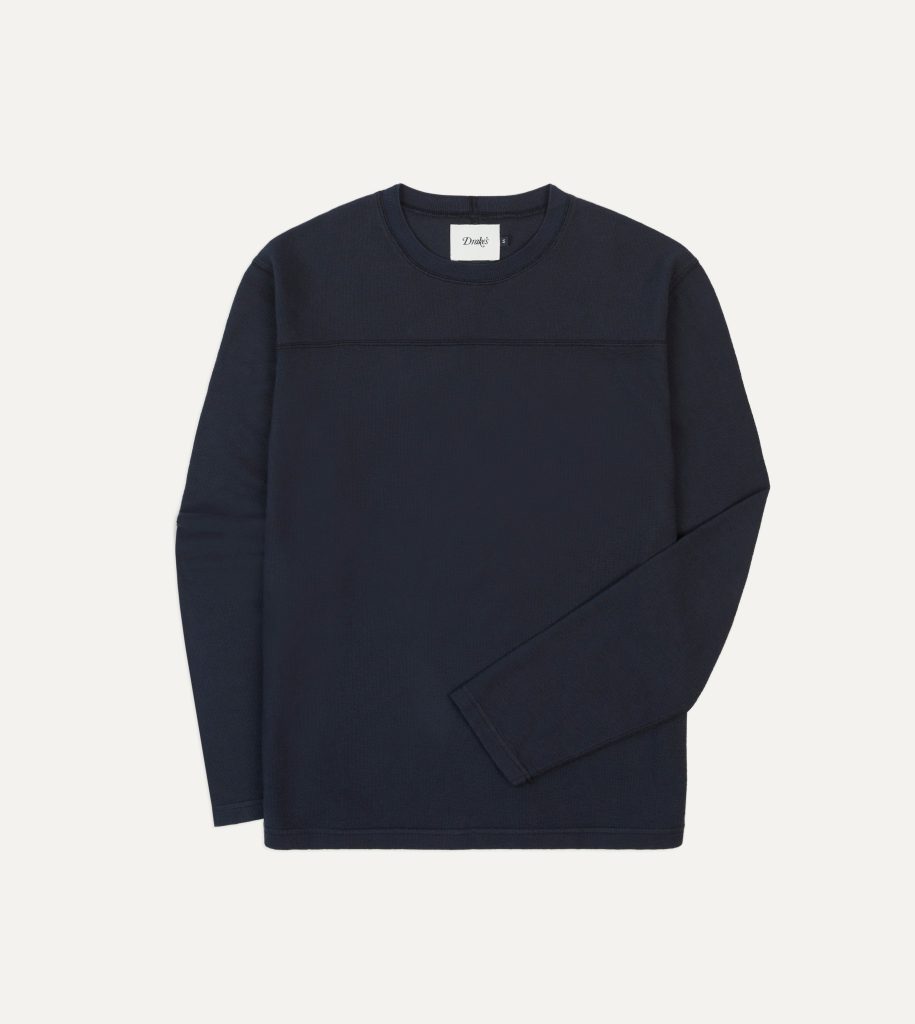 Navy Panelled Cotton Training T-Shirt