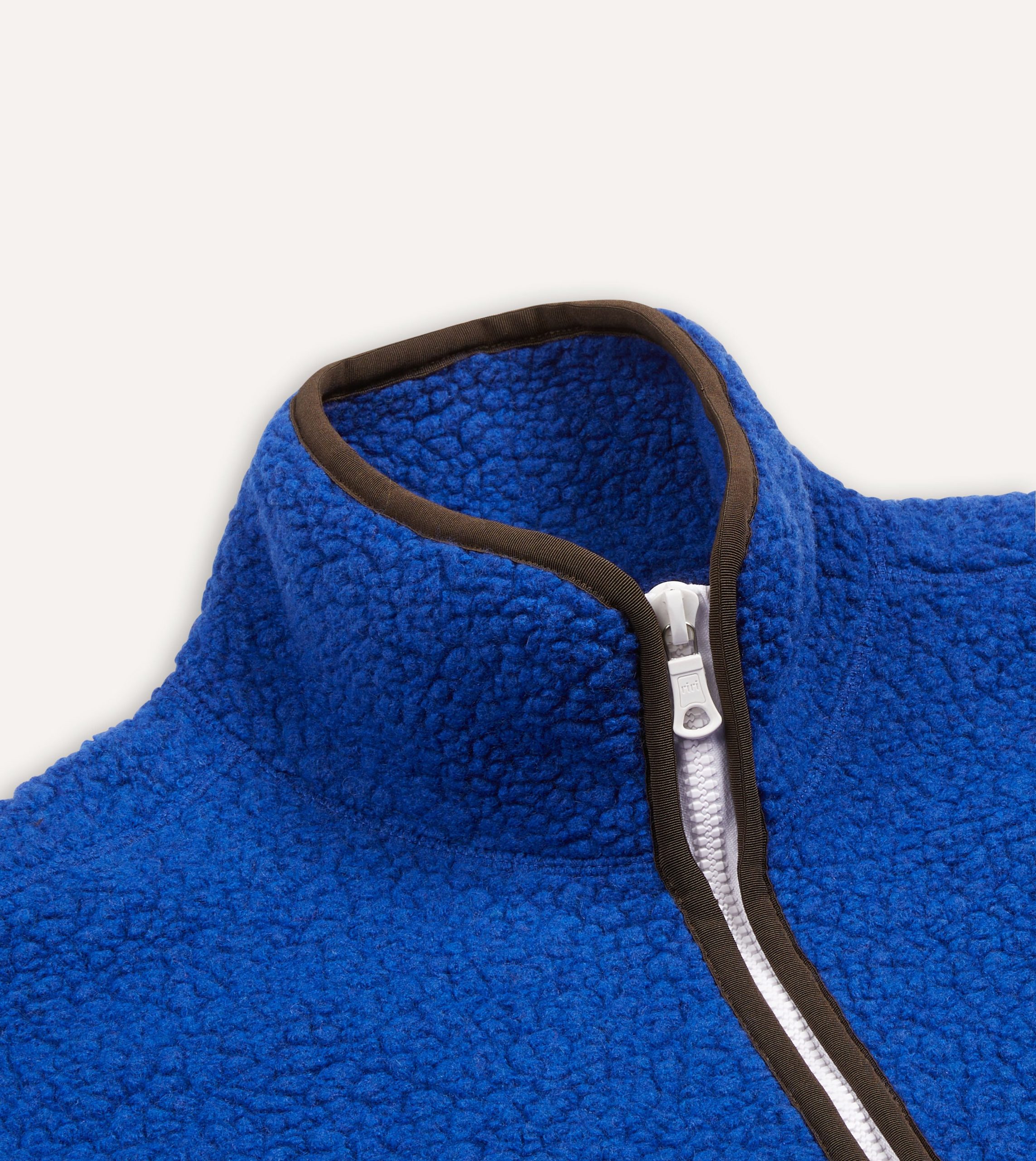 Blue Boucle Wool Zip Fleece Jacket - Image 5